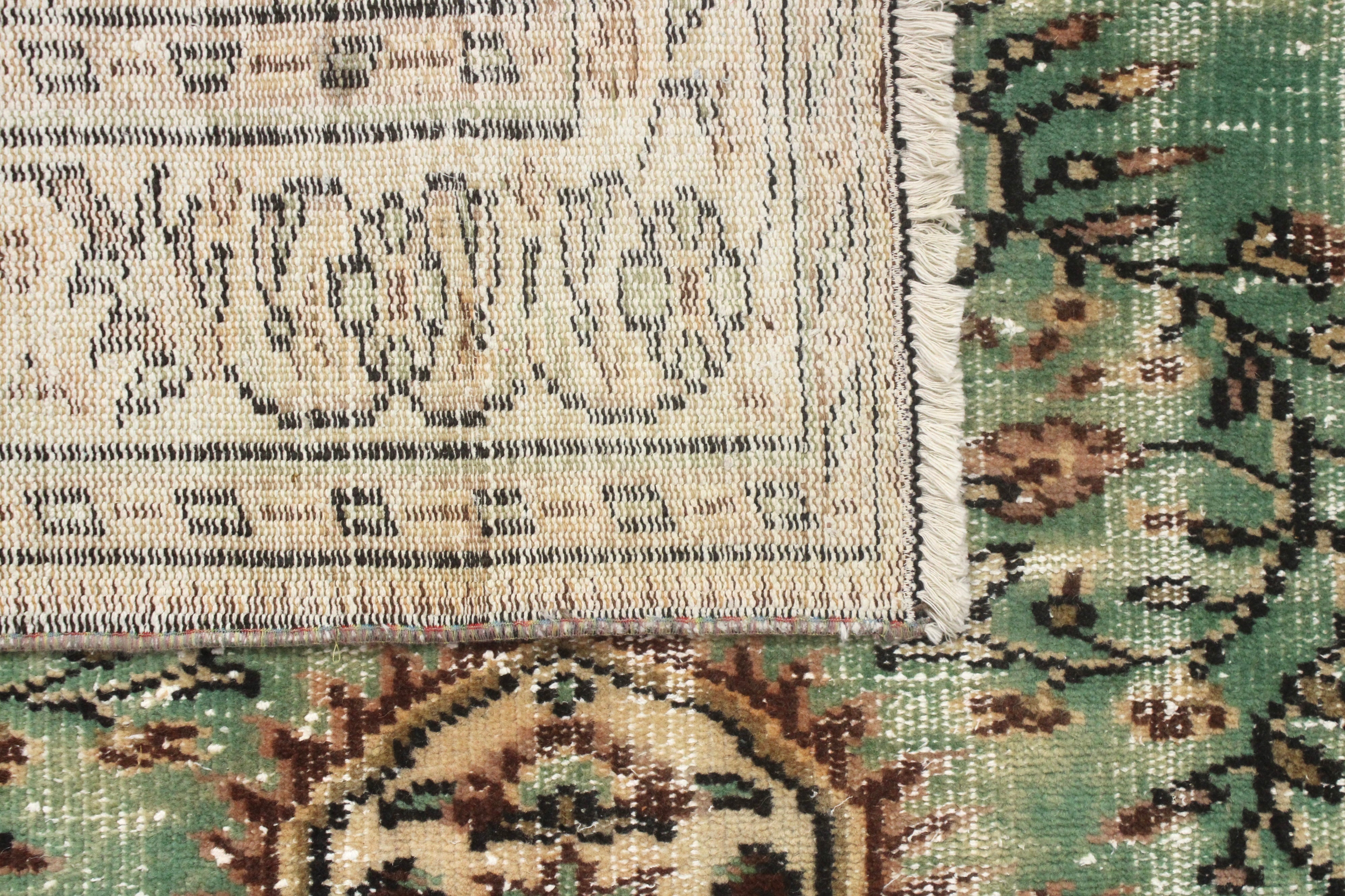 Turkish Vintage Hand-Knotted Wool Rug