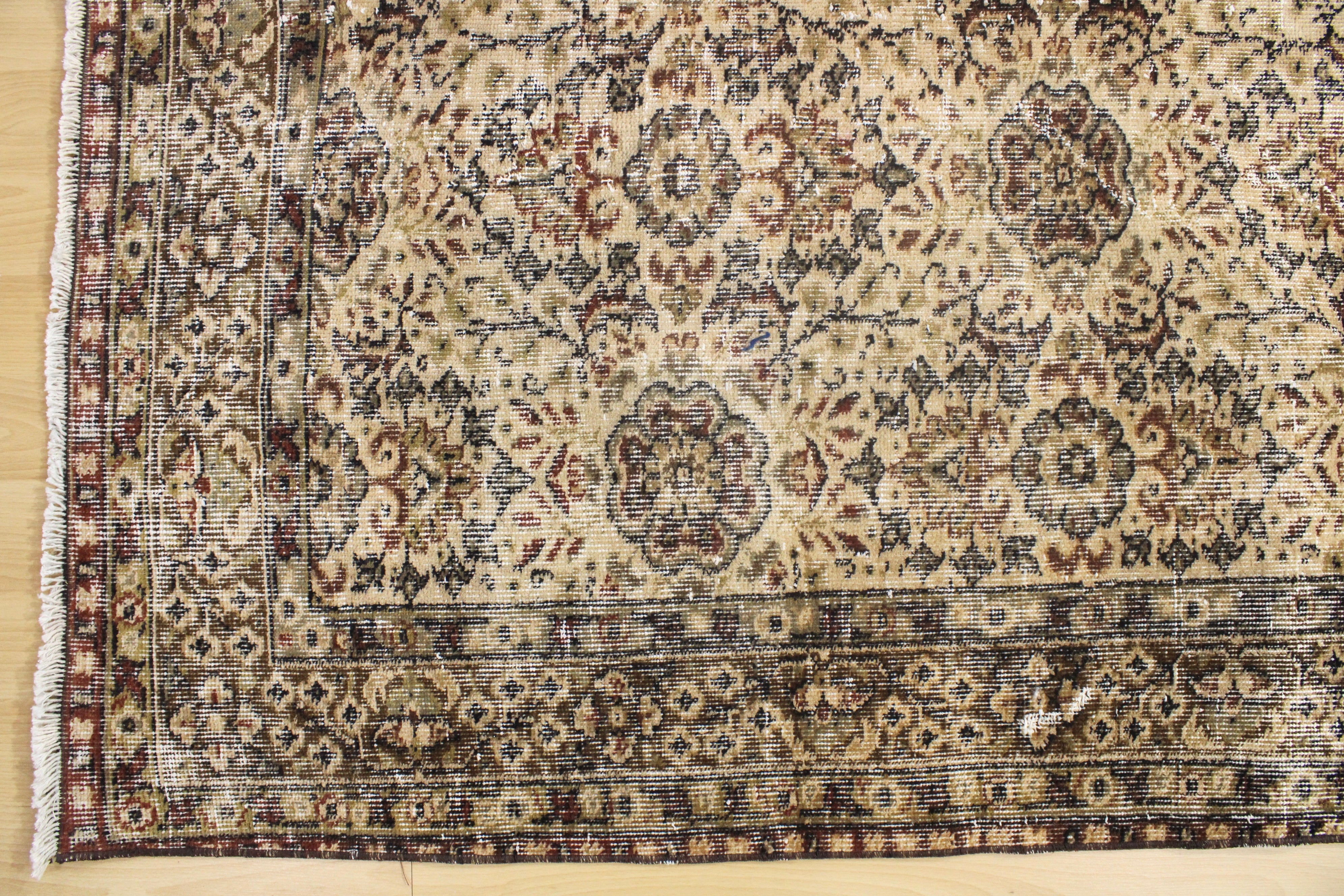 Turkish Vintage Hand-Knotted Wool Rug