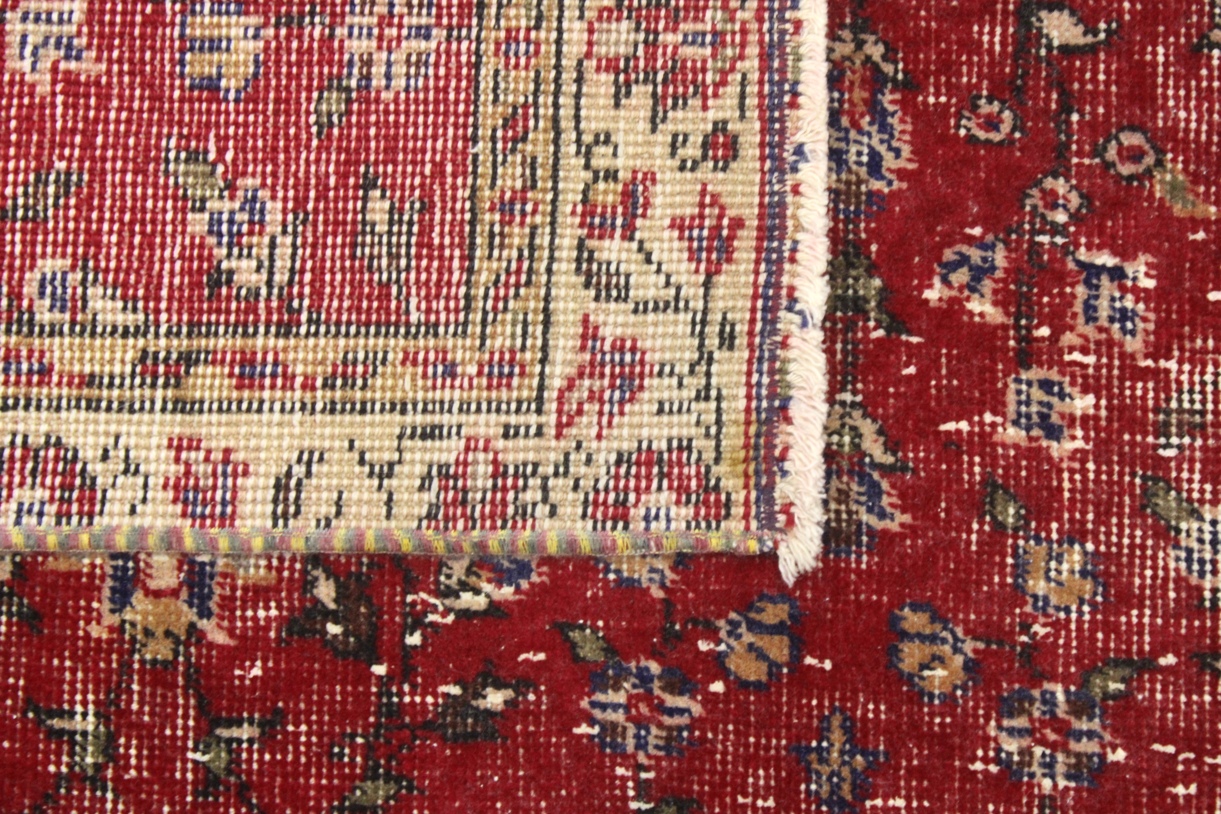 Turkish Vintage Hand-Knotted Wool Rug