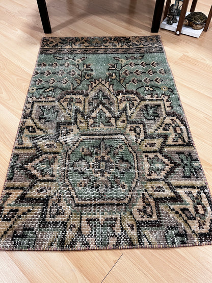 Hand-Knotted Vintage Turkish Rug (2'0" x 3'3")