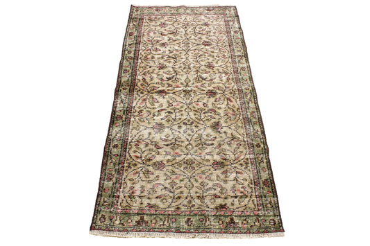 Hand-Knotted Vintage Turkish Rug (2'11" x 6'4")