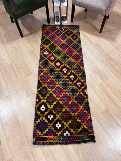 Handwoven Turkish Vintage Runner Kilim (2'2" x 6'5")