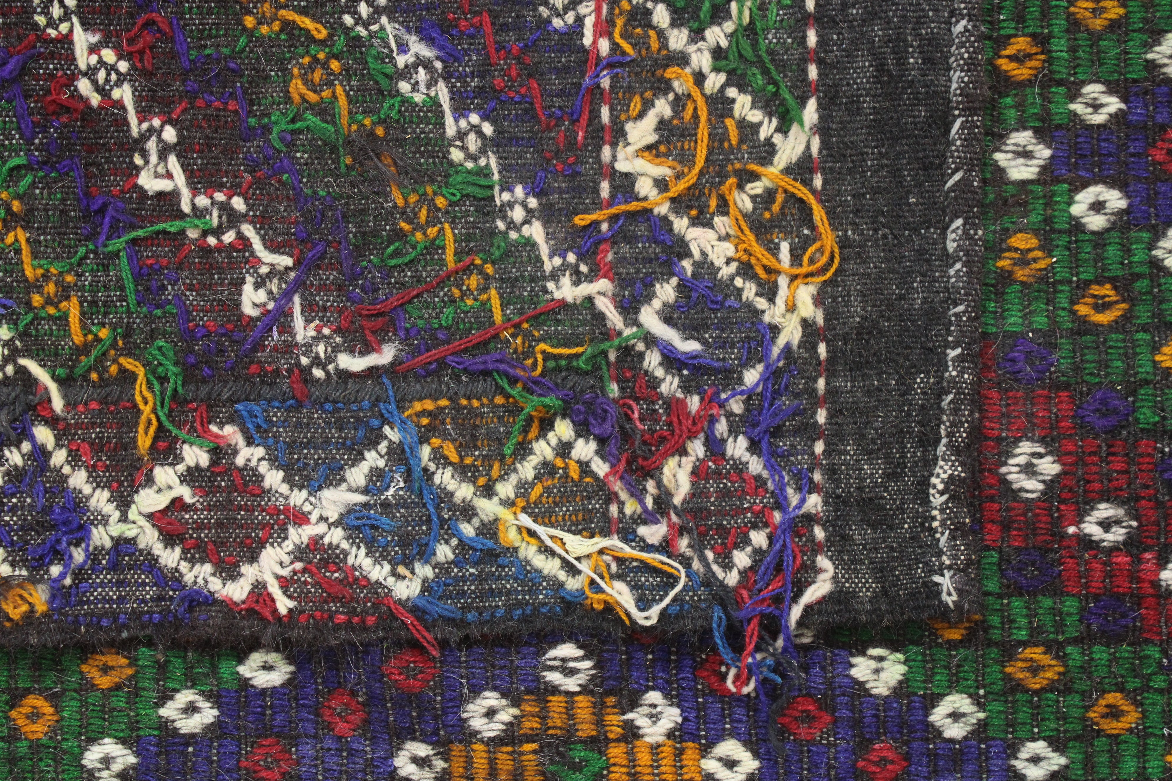 El Dokuma Anadolu Kök Boya Yün Kilim