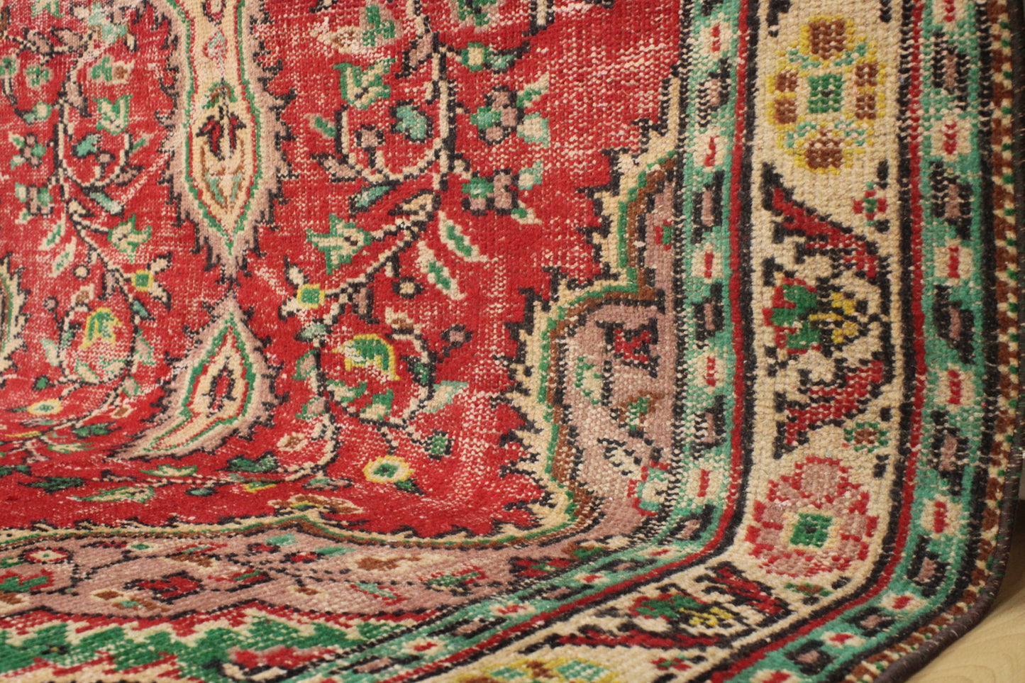 Hand-Knotted Vintage Turkish Rug (5'2" x 8'10")