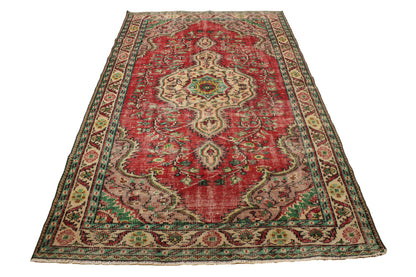 Hand-Knotted Vintage Turkish Rug (5'2" x 8'10")