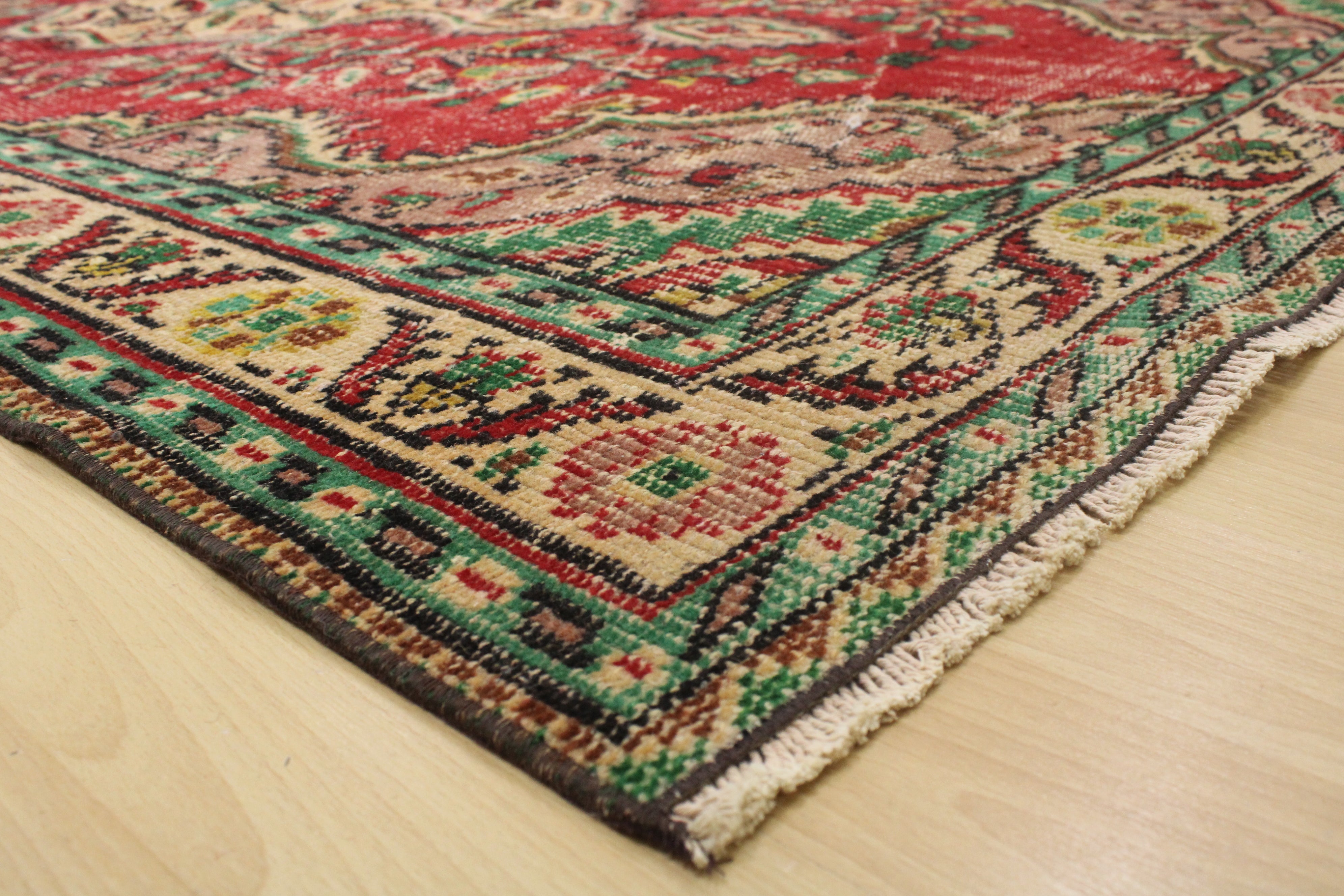Turkish Vintage Hand-Knotted Wool Rug