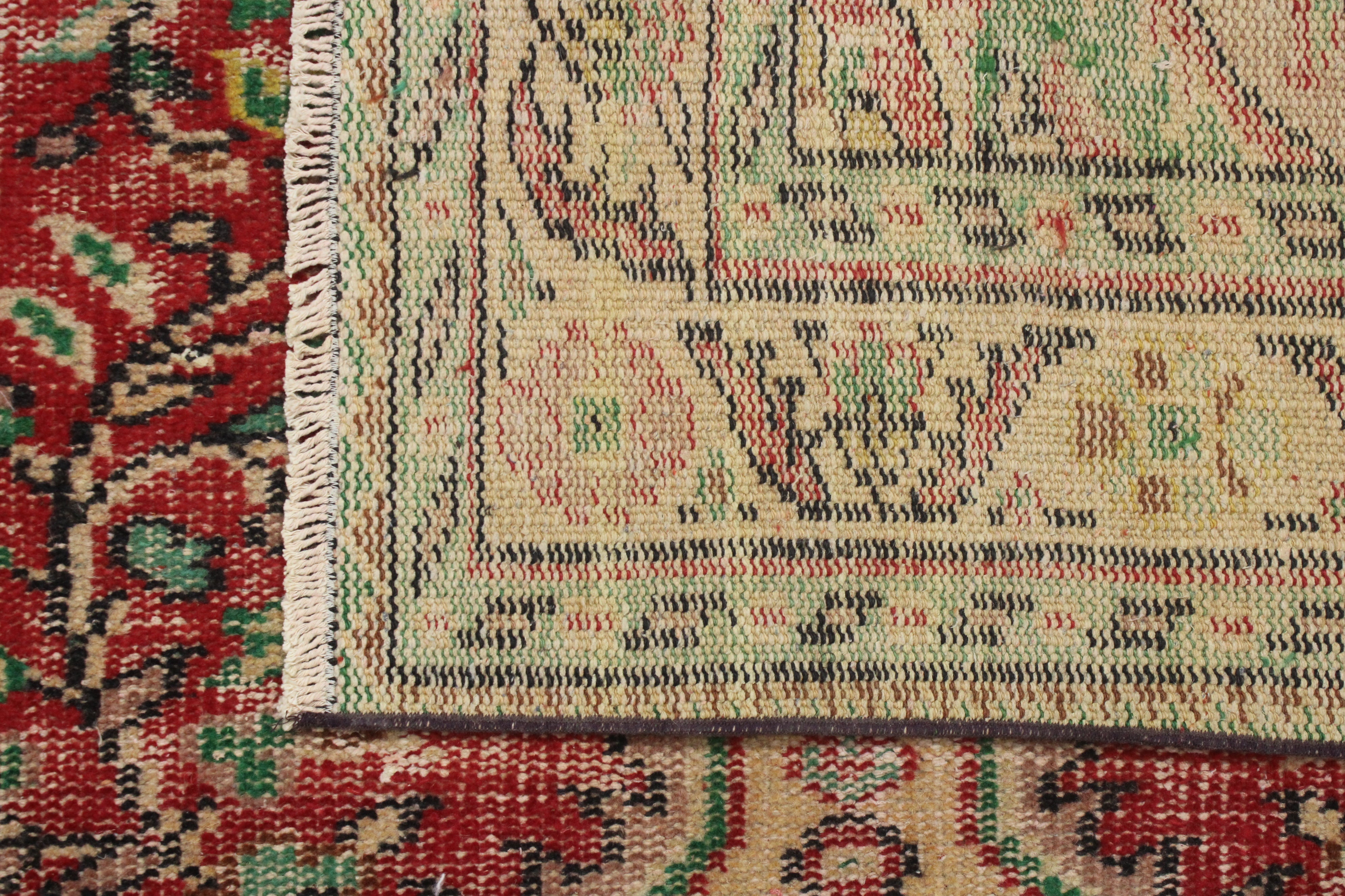Turkish Vintage Hand-Knotted Wool Rug