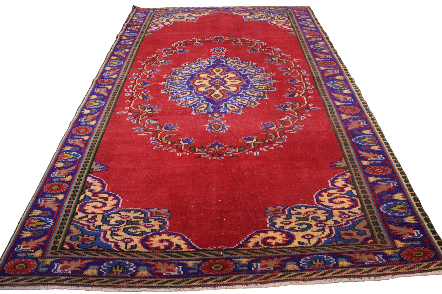 Hand-Knotted Vintage Turkish Rug (6'7" x 11'1")