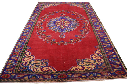 Hand-Knotted Vintage Turkish Rug (6'7" x 11'1")