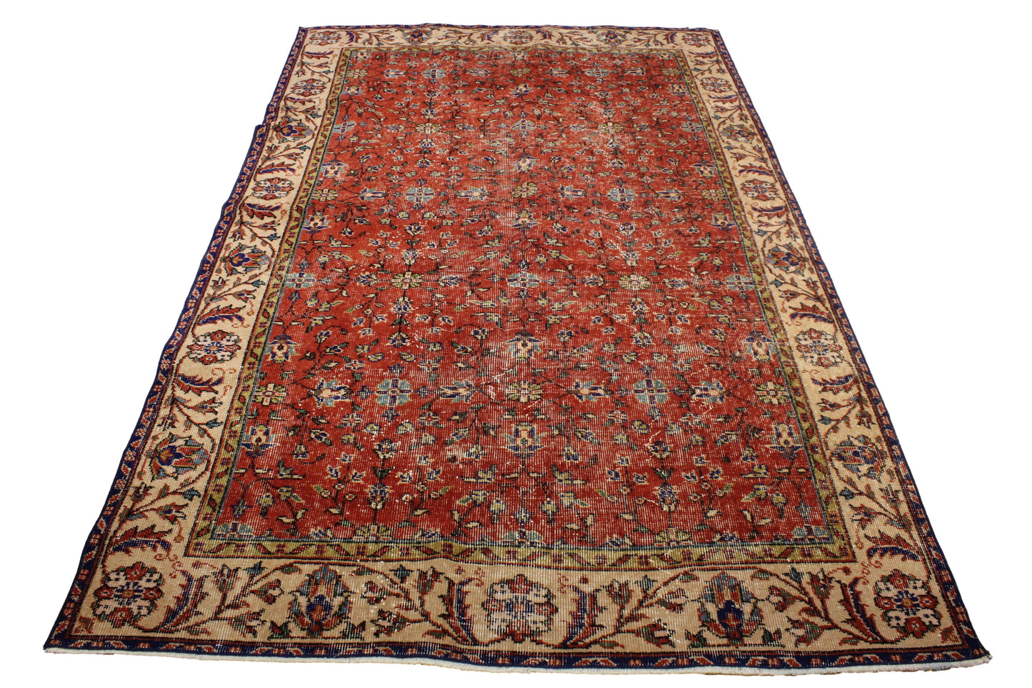 Hand-Knotted Vintage Turkish Rug (5'1" x 8'2")