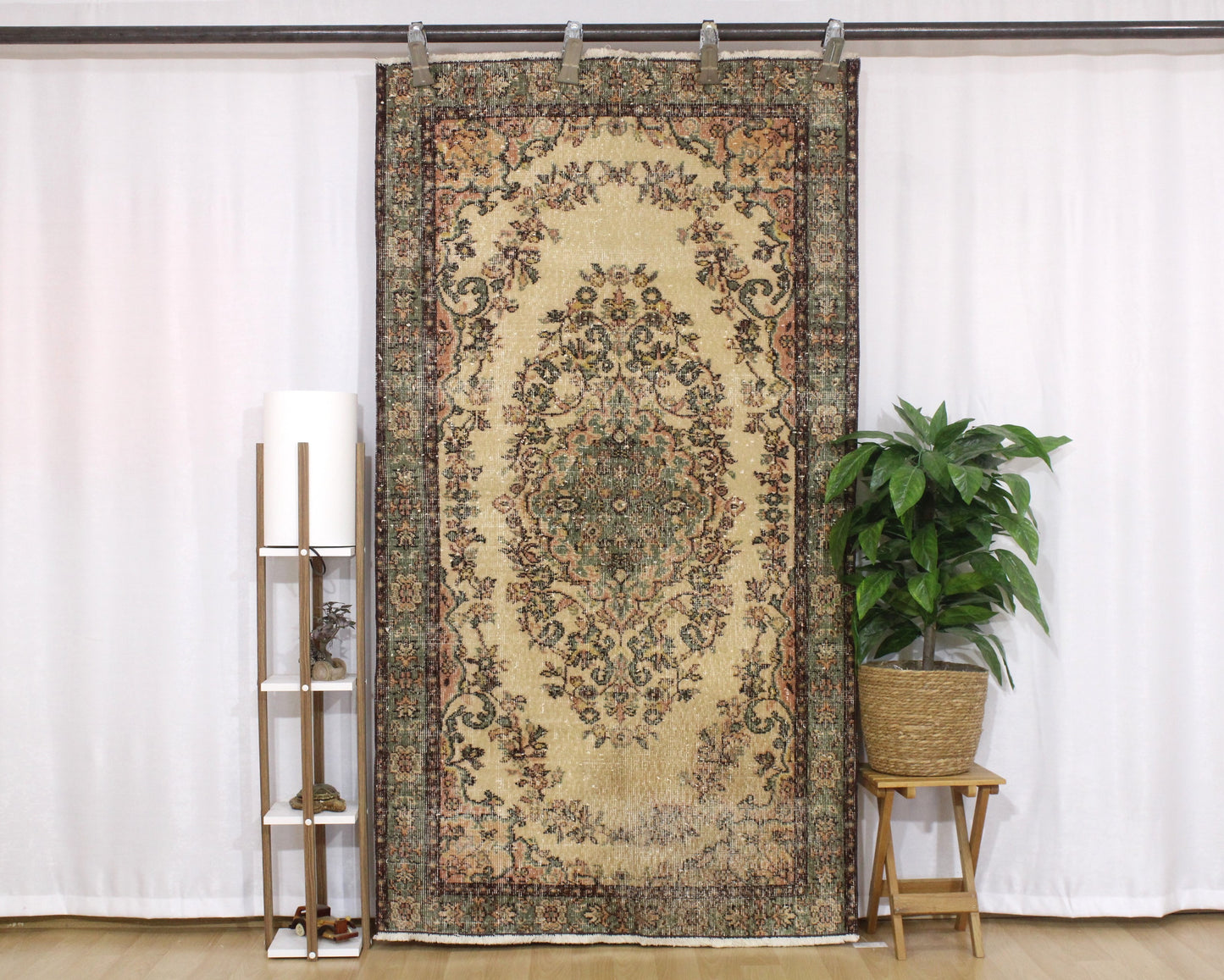 Hand-Knotted Vintage Turkish Rug (3'9" x 6'11")