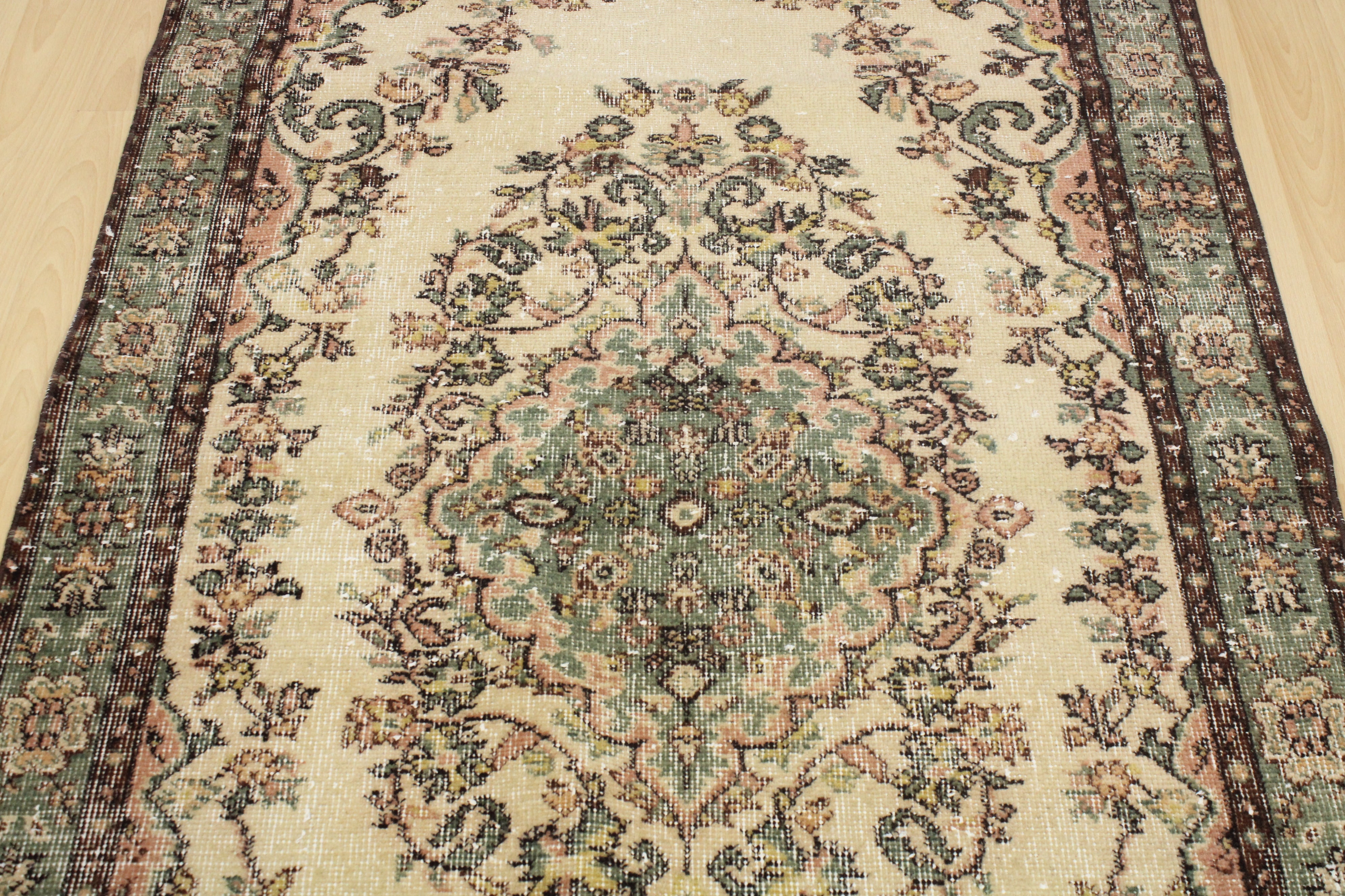 Turkish Vintage Hand-Knotted Wool Rug