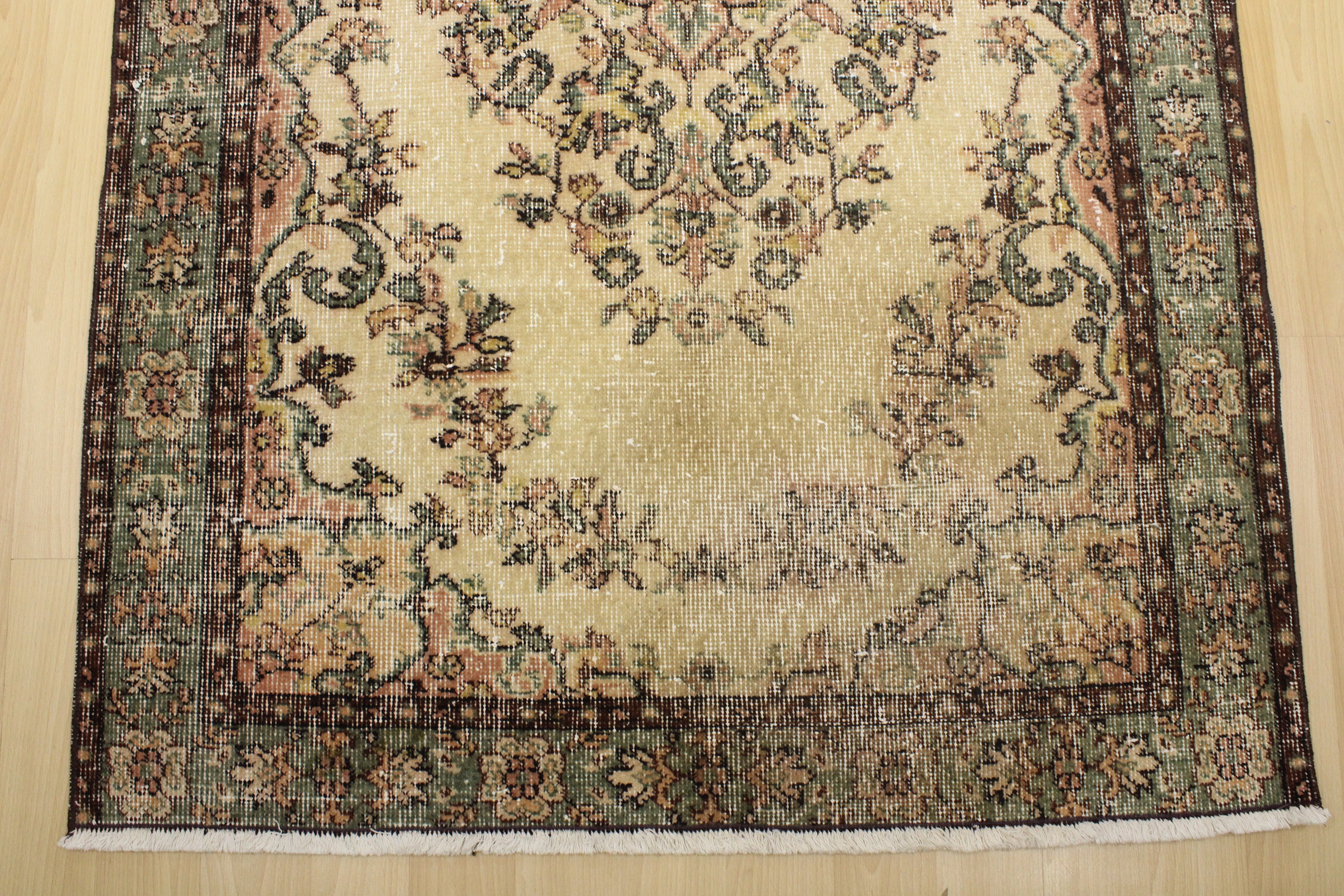 Turkish Vintage Hand-Knotted Wool Rug