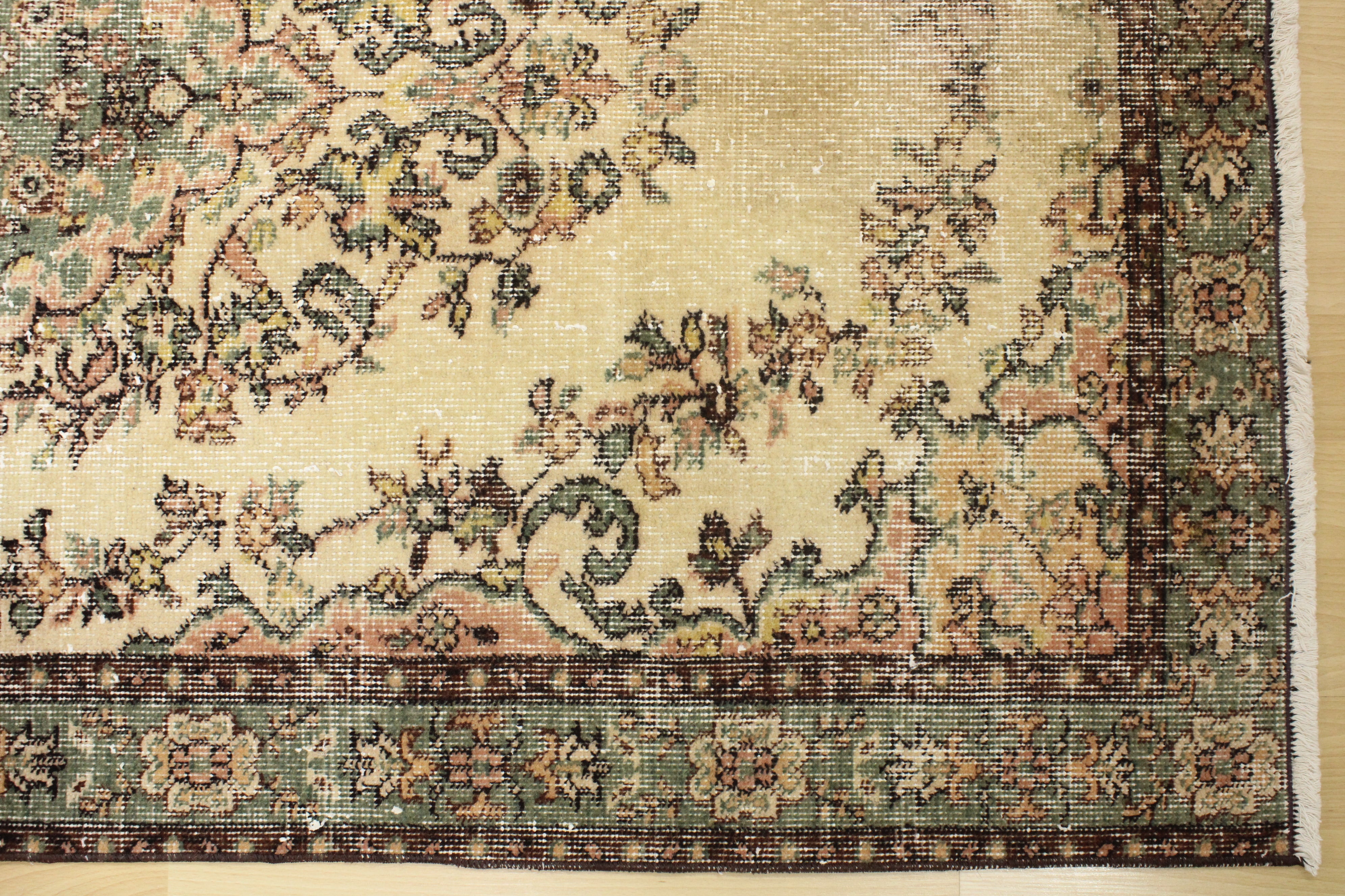 Turkish Vintage Hand-Knotted Wool Rug