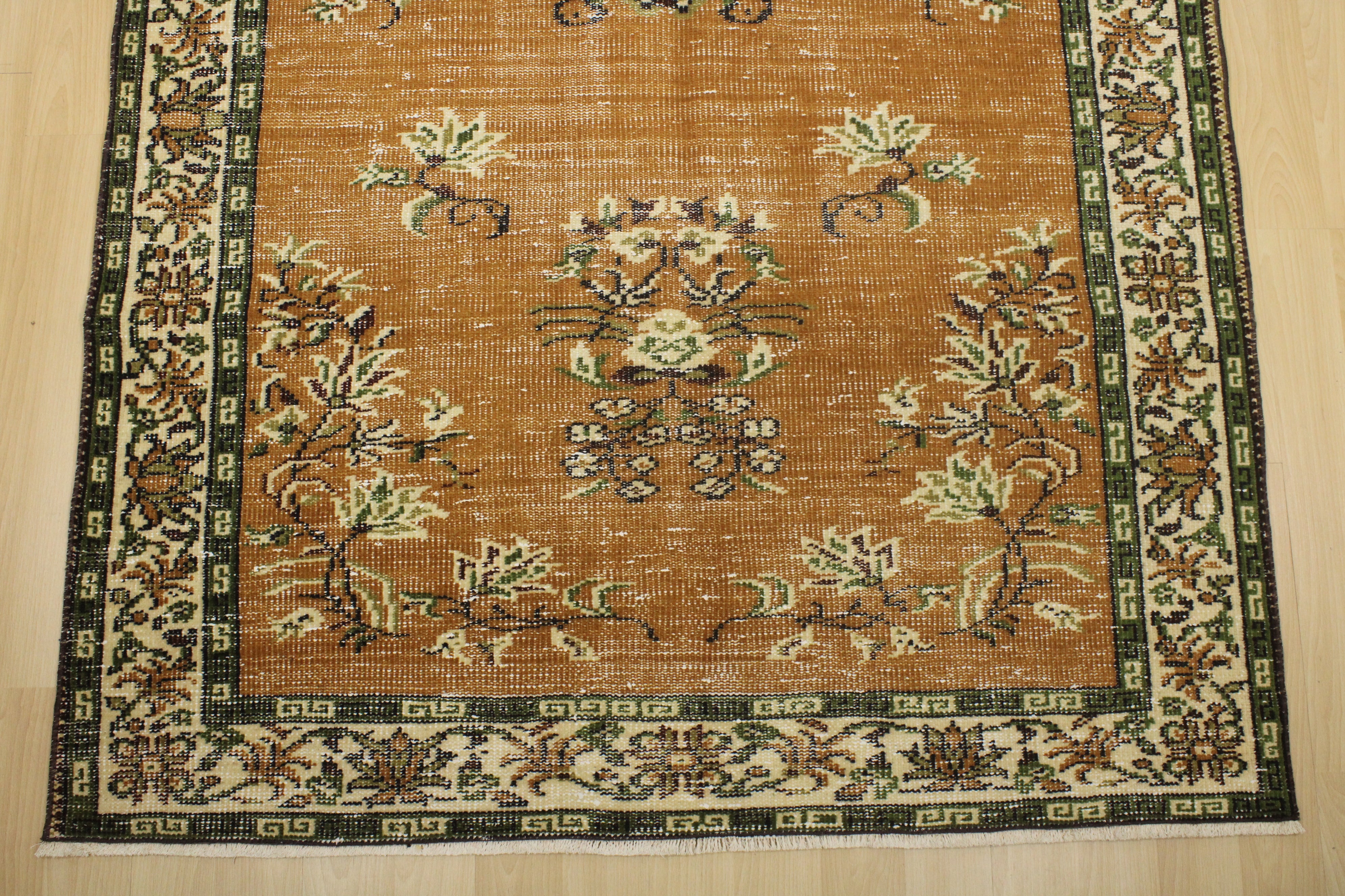 Turkish Vintage Hand-Knotted Wool Rug