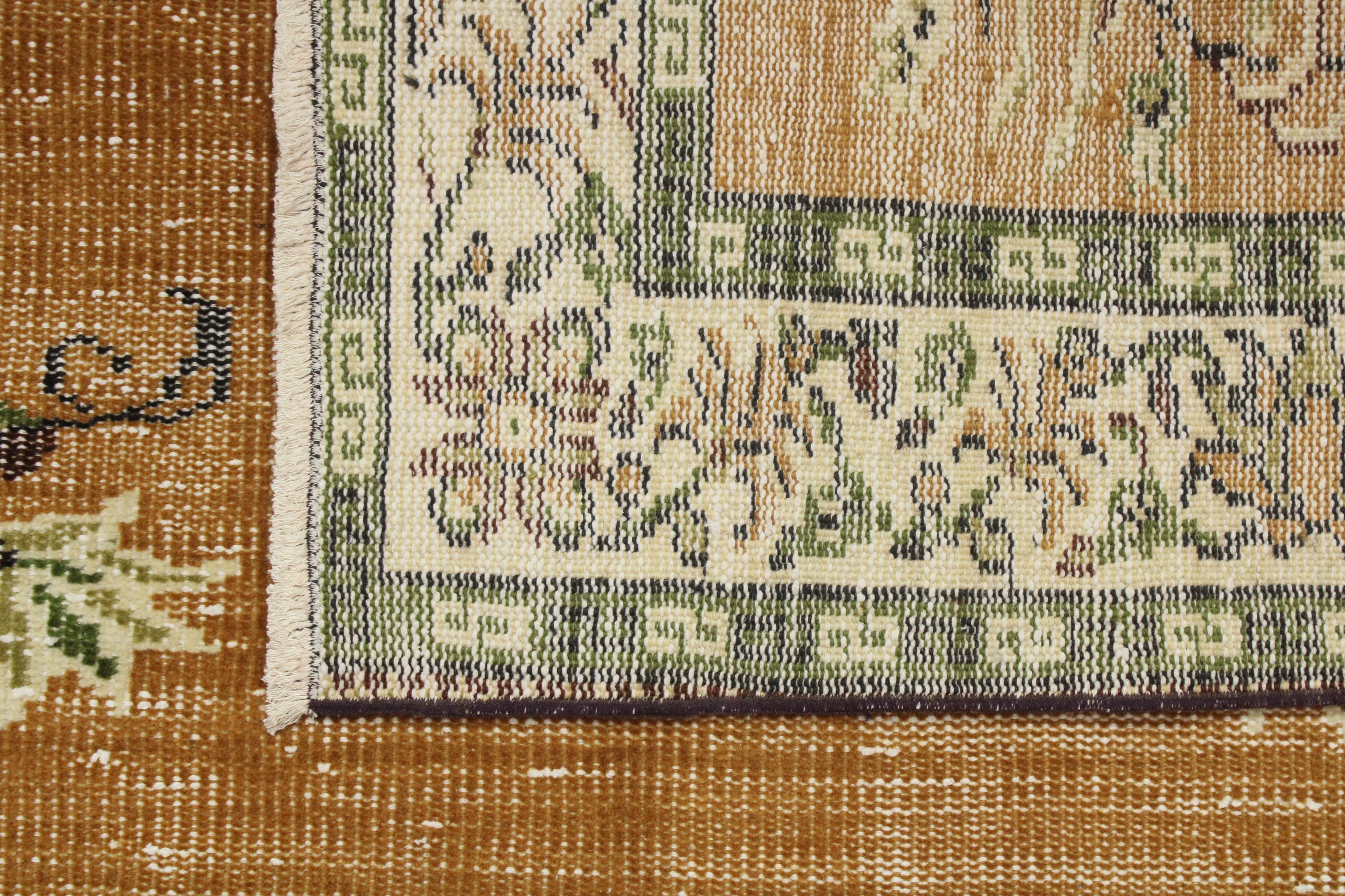 Turkish Vintage Hand-Knotted Wool Rug