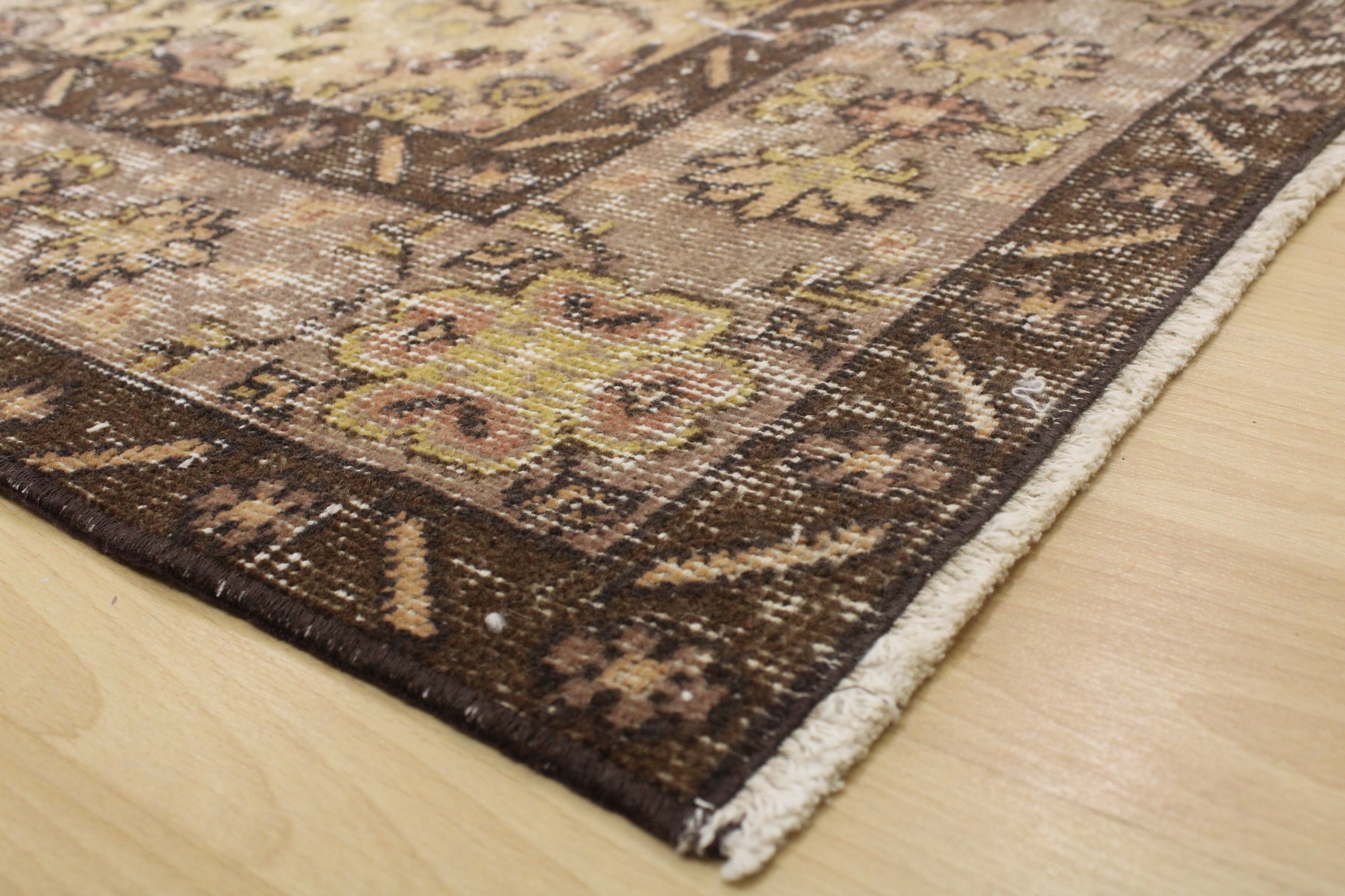 Turkish Vintage Hand-Knotted Wool Rug