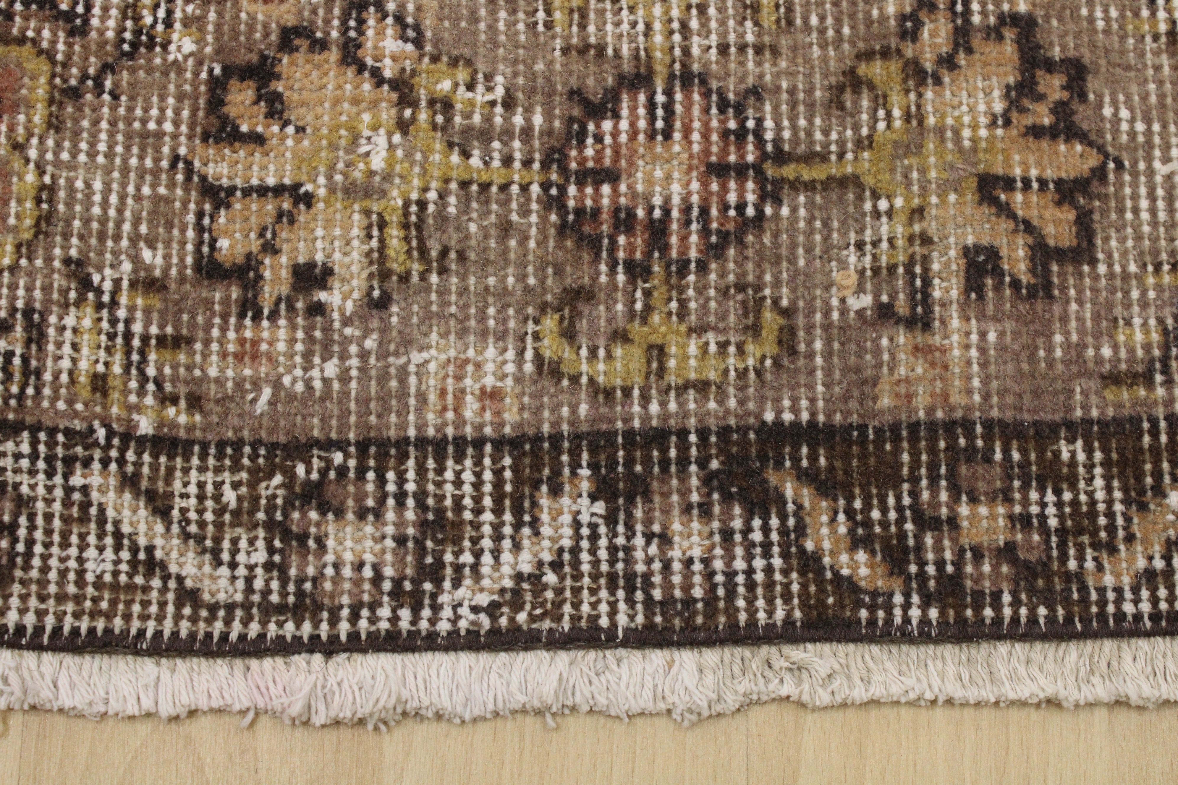 Turkish Vintage Hand-Knotted Wool Rug