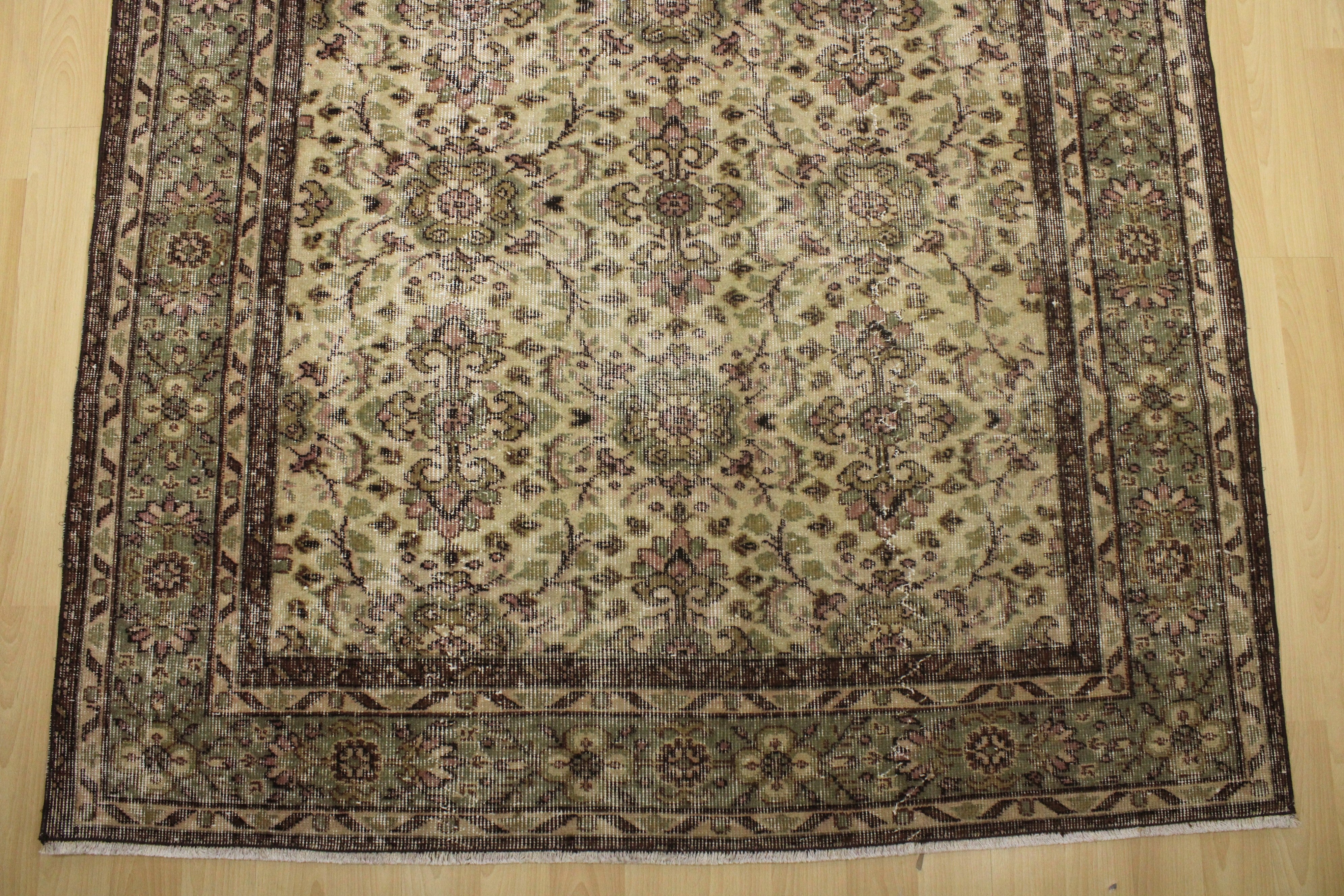 Turkish Vintage Hand-Knotted Wool Rug