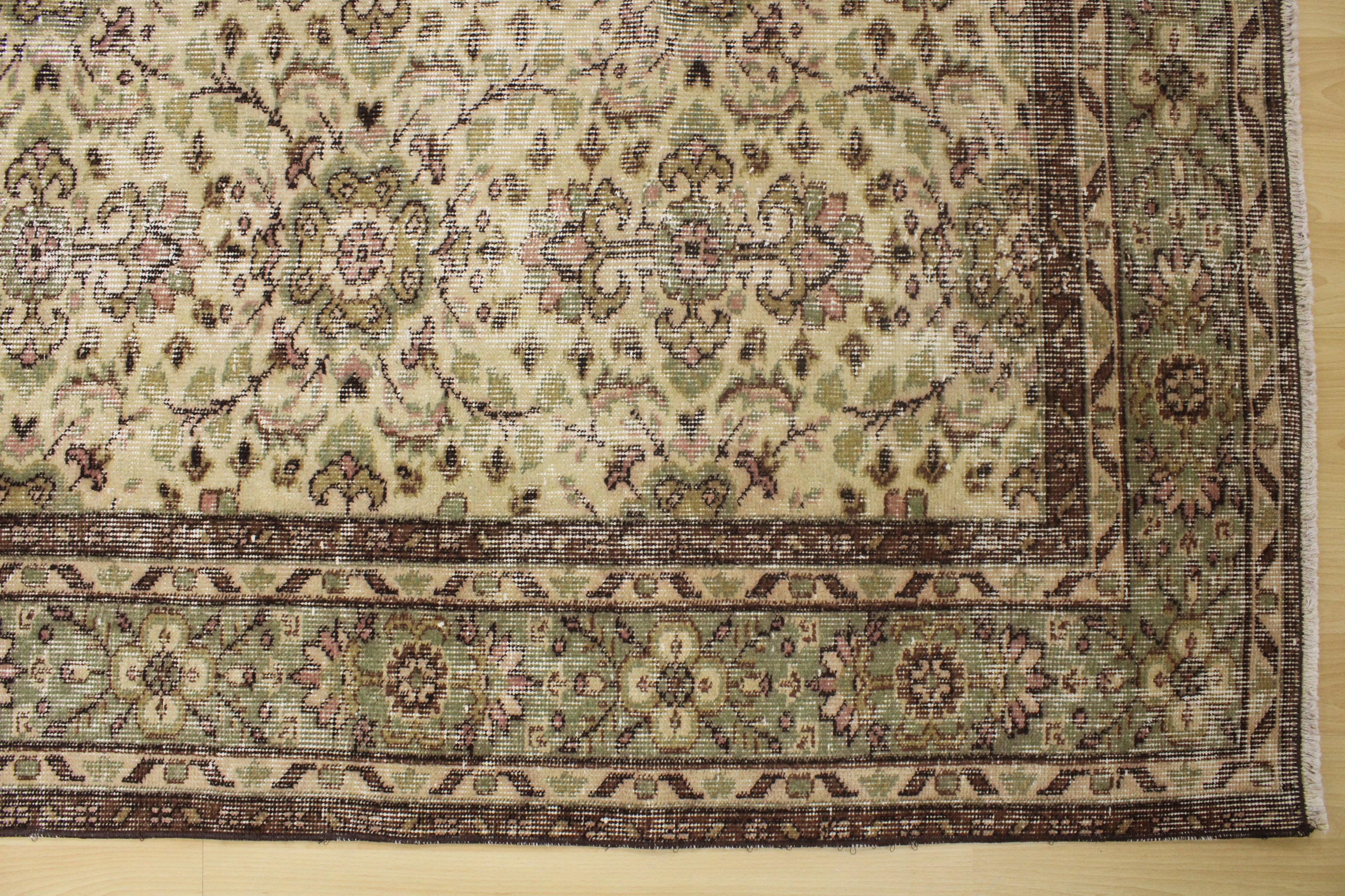 Turkish Vintage Hand-Knotted Wool Rug