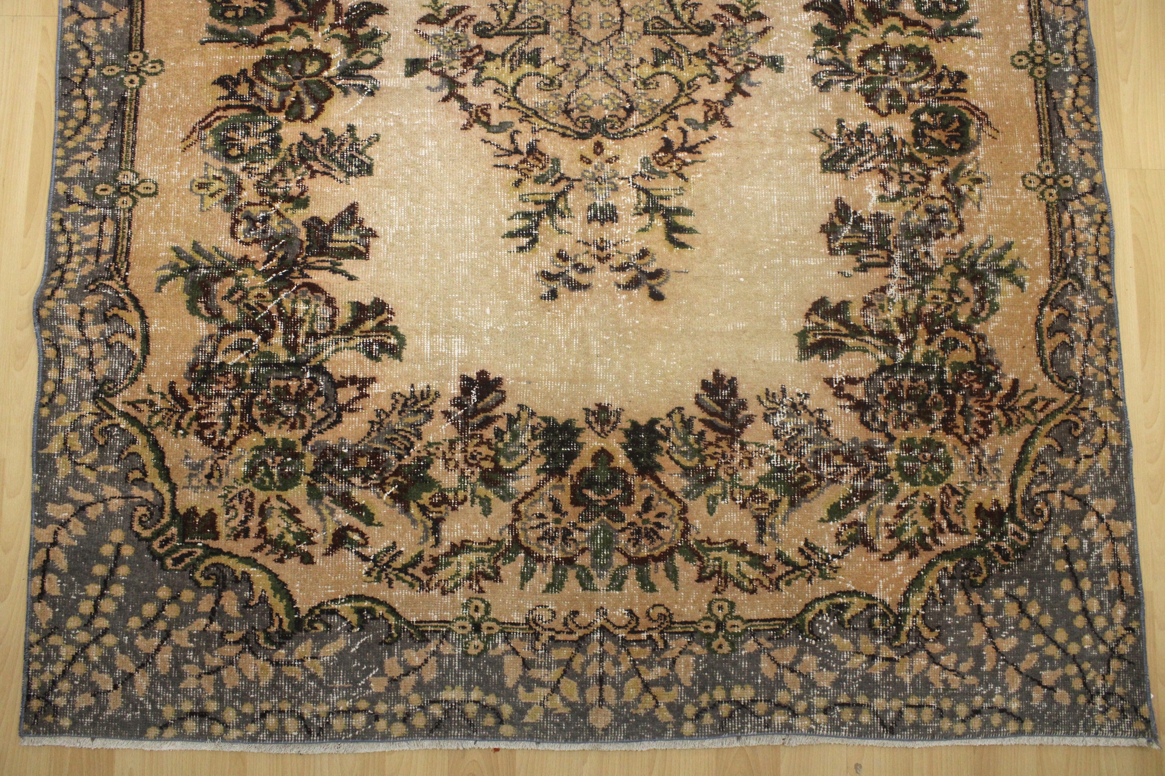 Turkish Vintage Hand-Knotted Wool Rug
