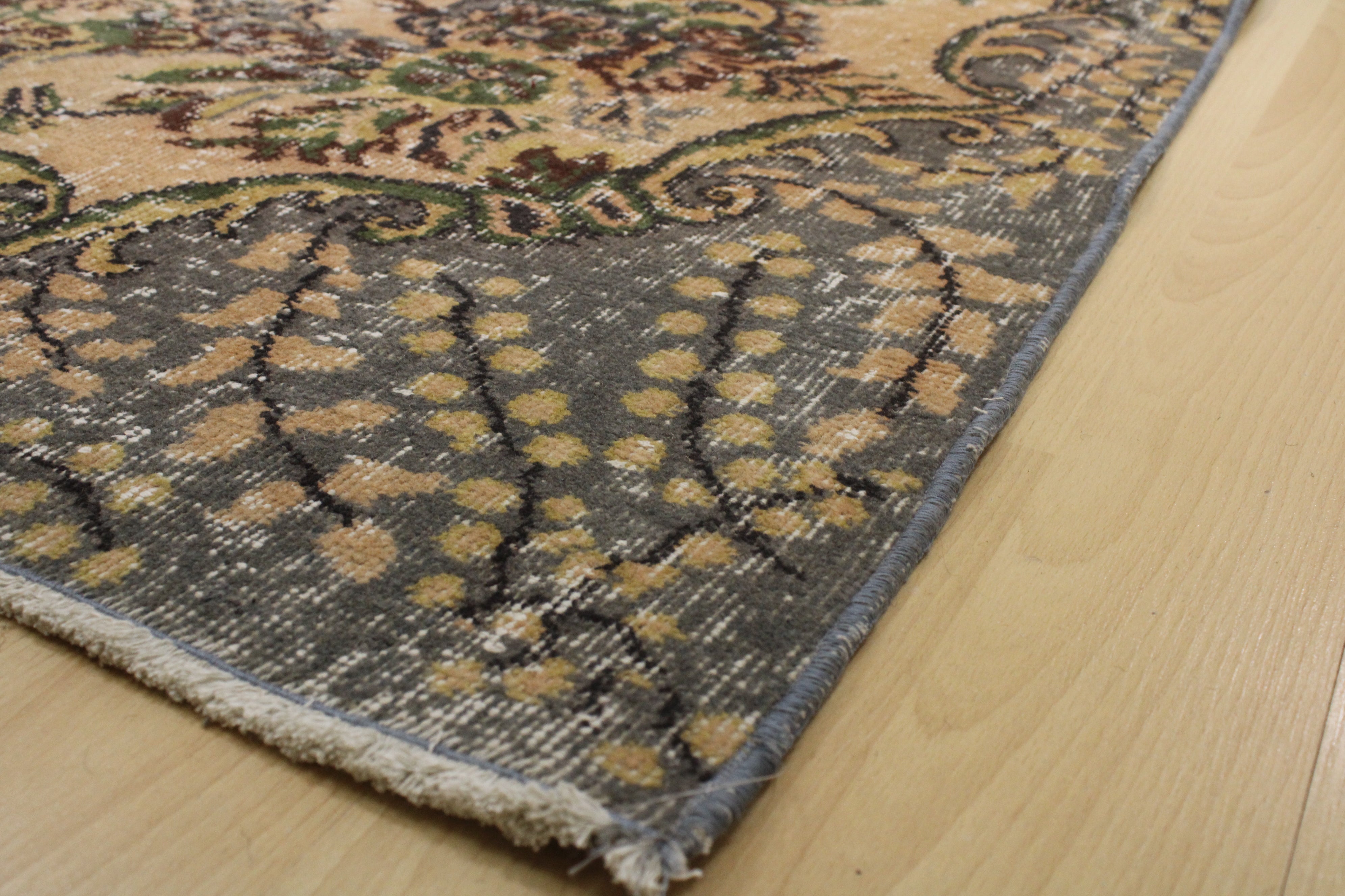 Turkish Vintage Hand-Knotted Wool Rug