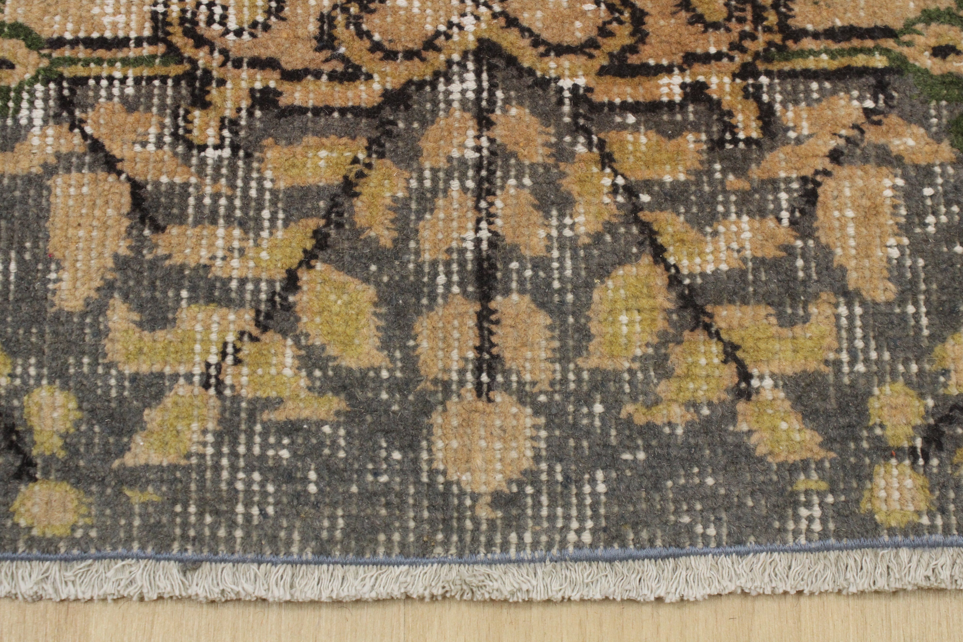 Turkish Vintage Hand-Knotted Wool Rug