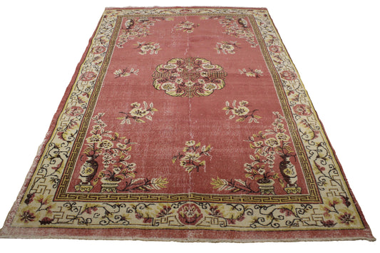 Hand-Knotted Vintage Turkish Rug (6'6" x 9'12")