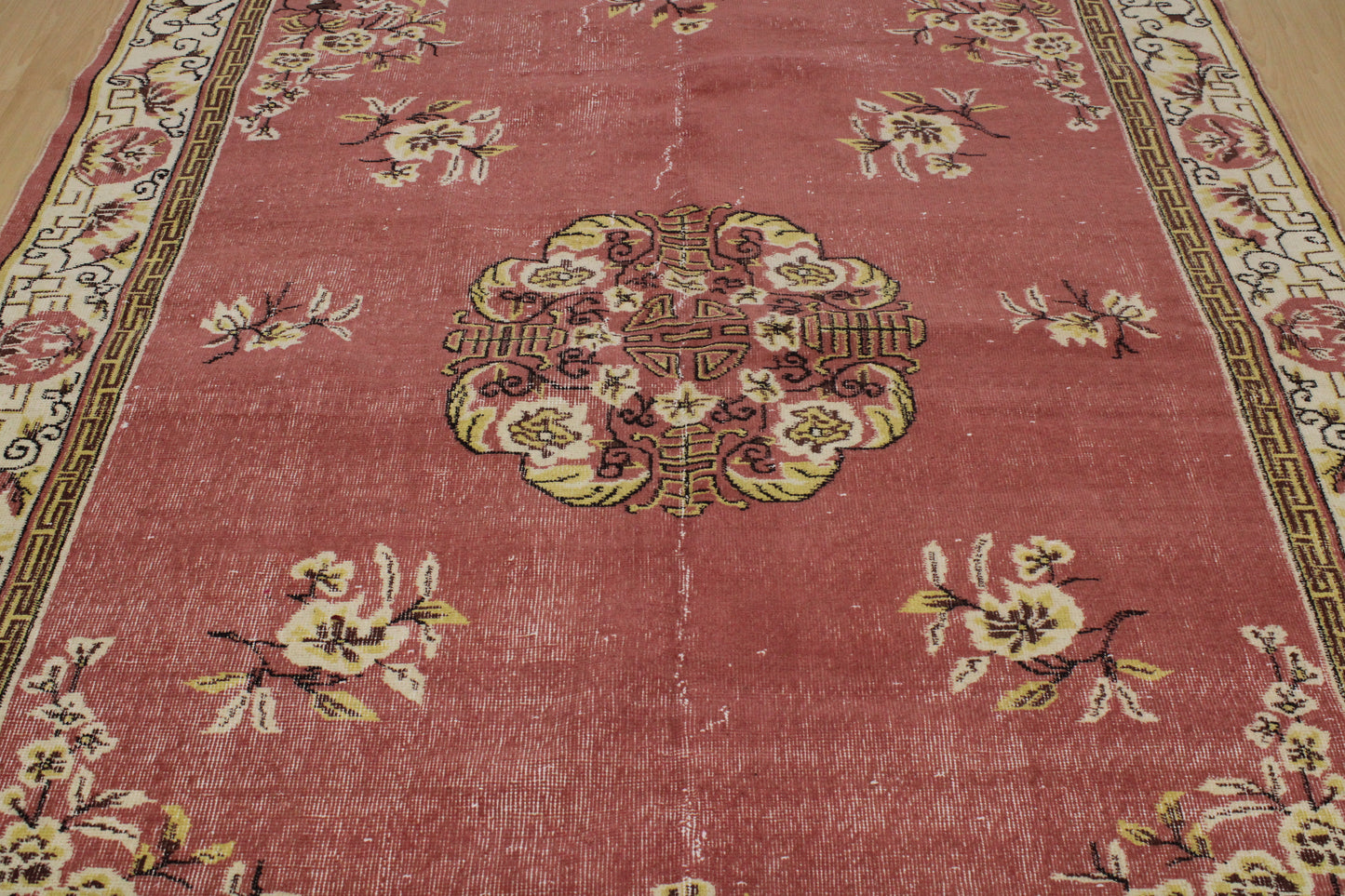 Hand-Knotted Vintage Turkish Rug (6'6" x 9'12")