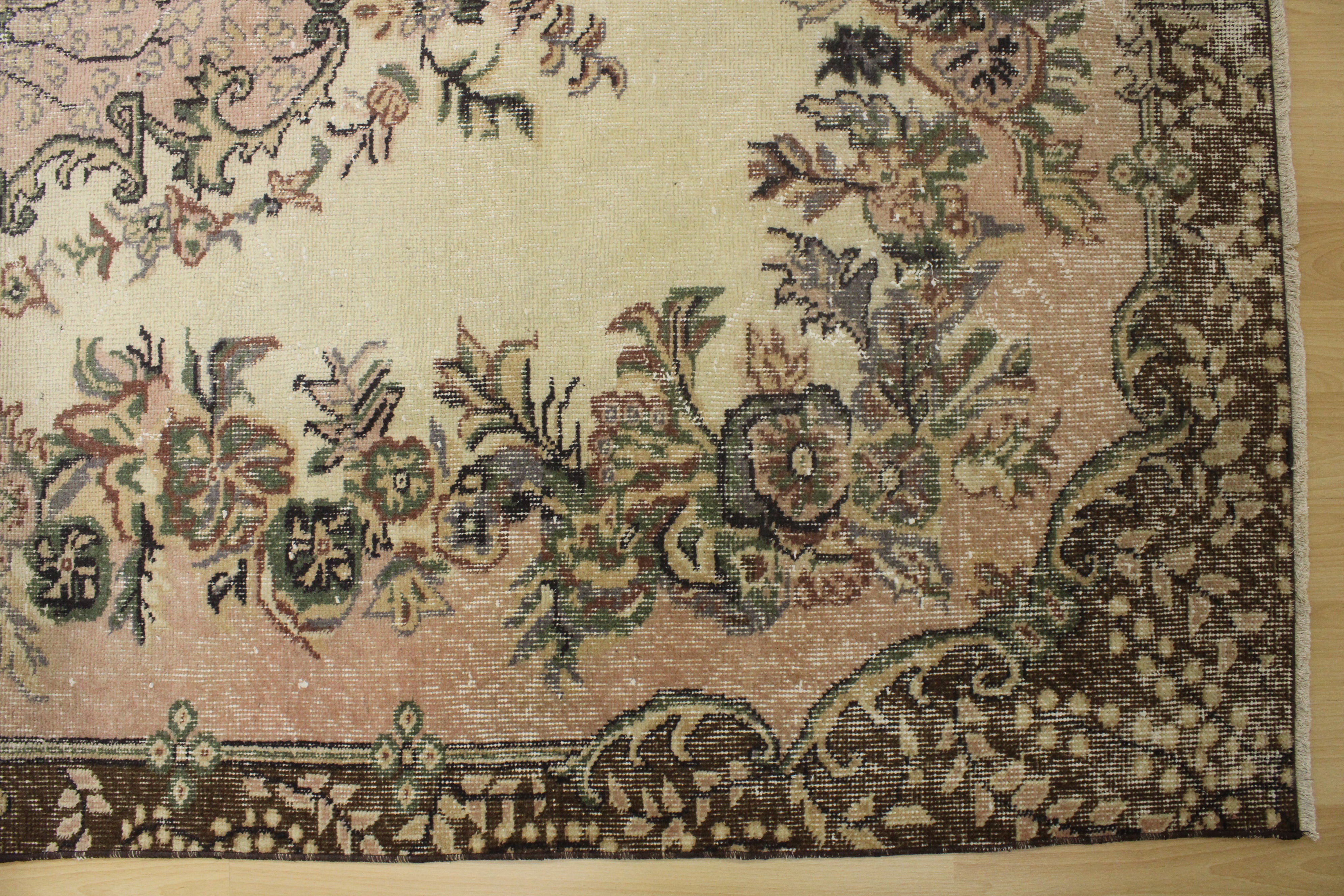 Turkish Vintage Hand-Knotted Wool Rug