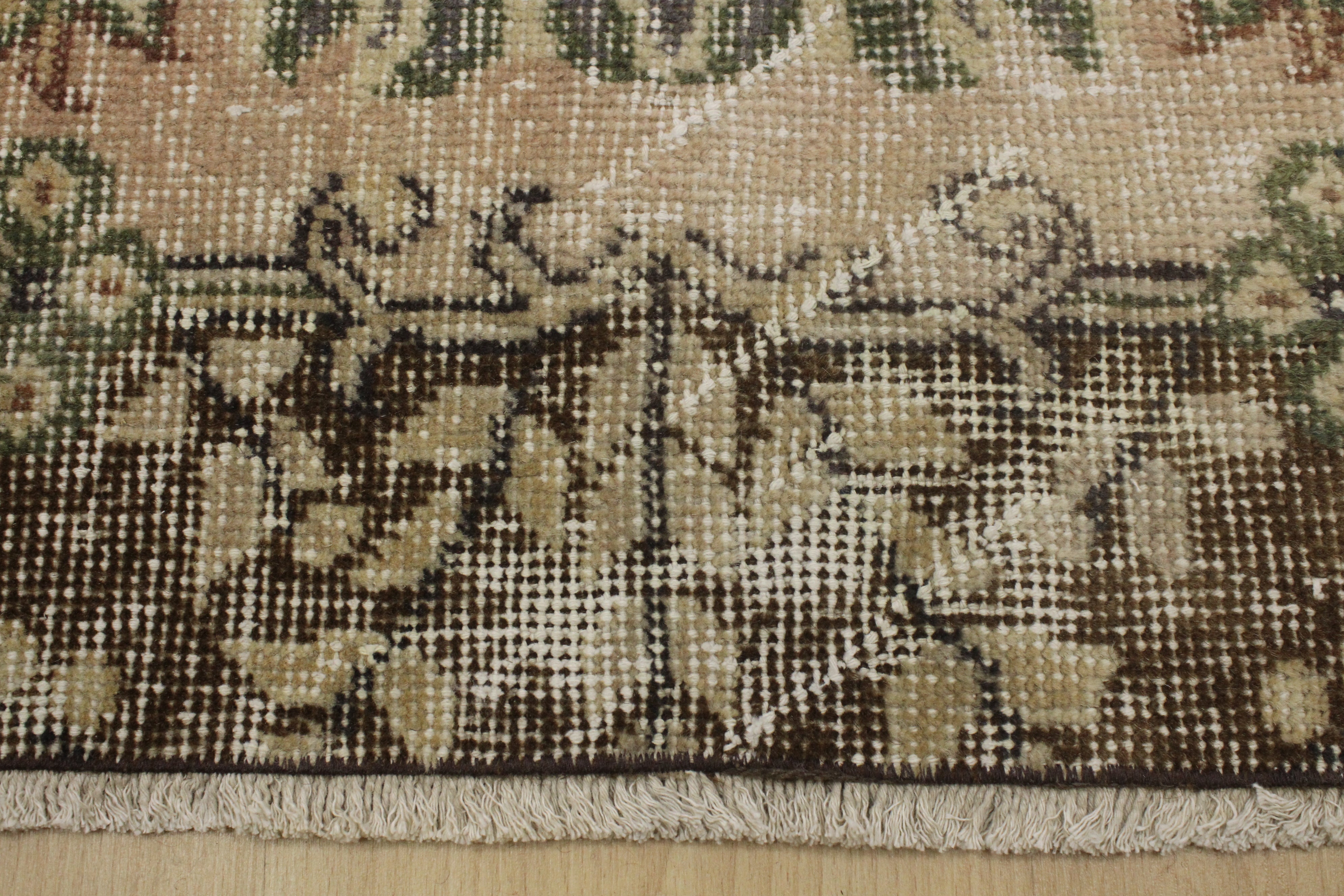 Turkish Vintage Hand-Knotted Wool Rug