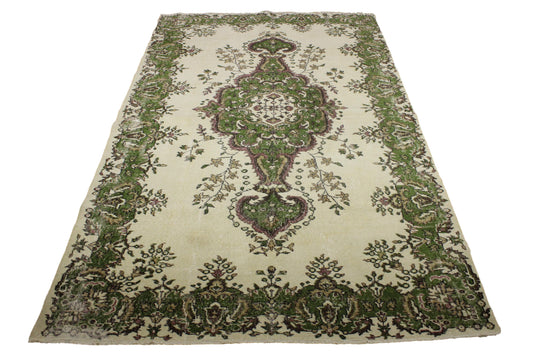 Hand-Knotted Vintage Turkish Rug (5'7" x 8'10")