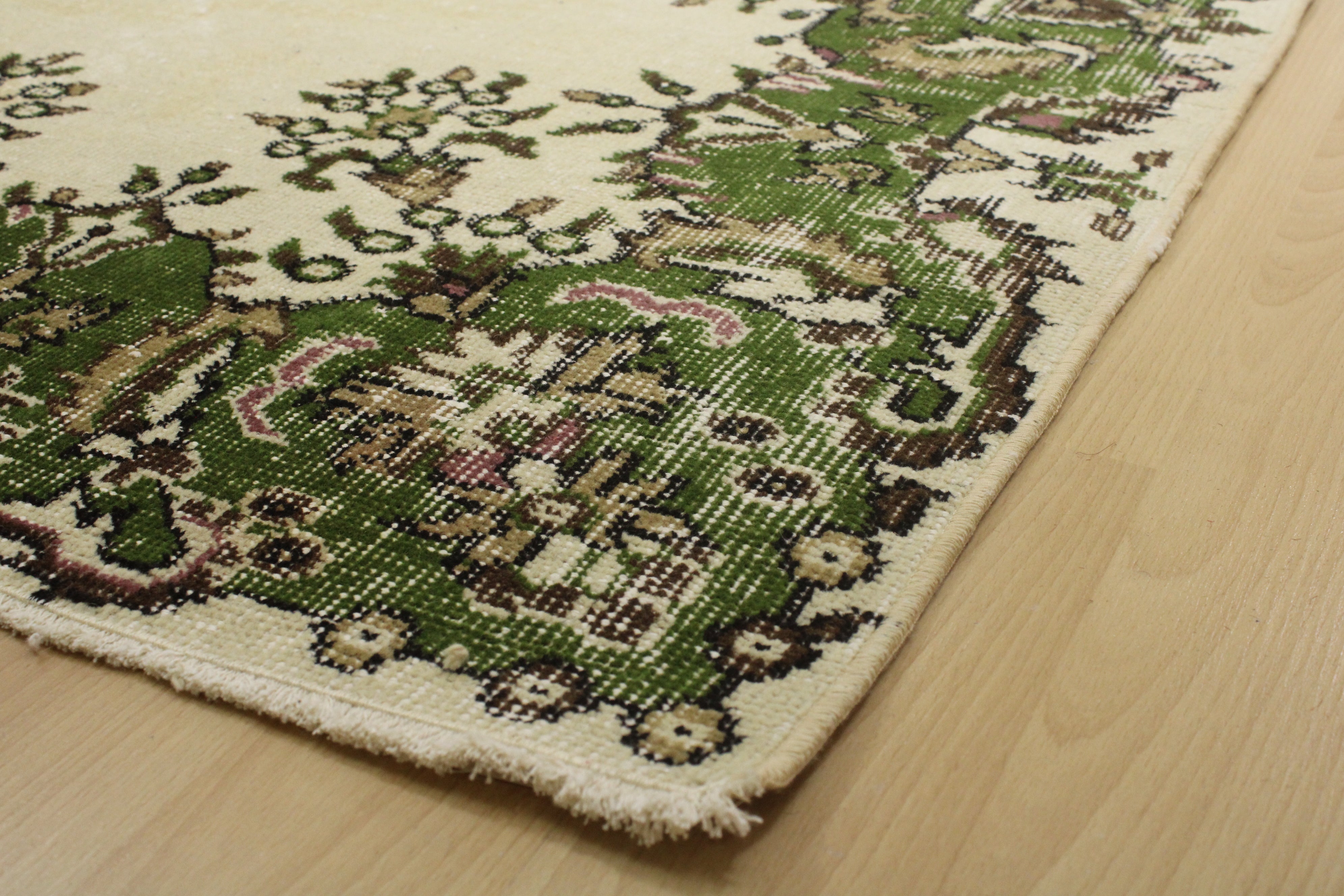 Turkish Vintage Hand-Knotted Wool Rug