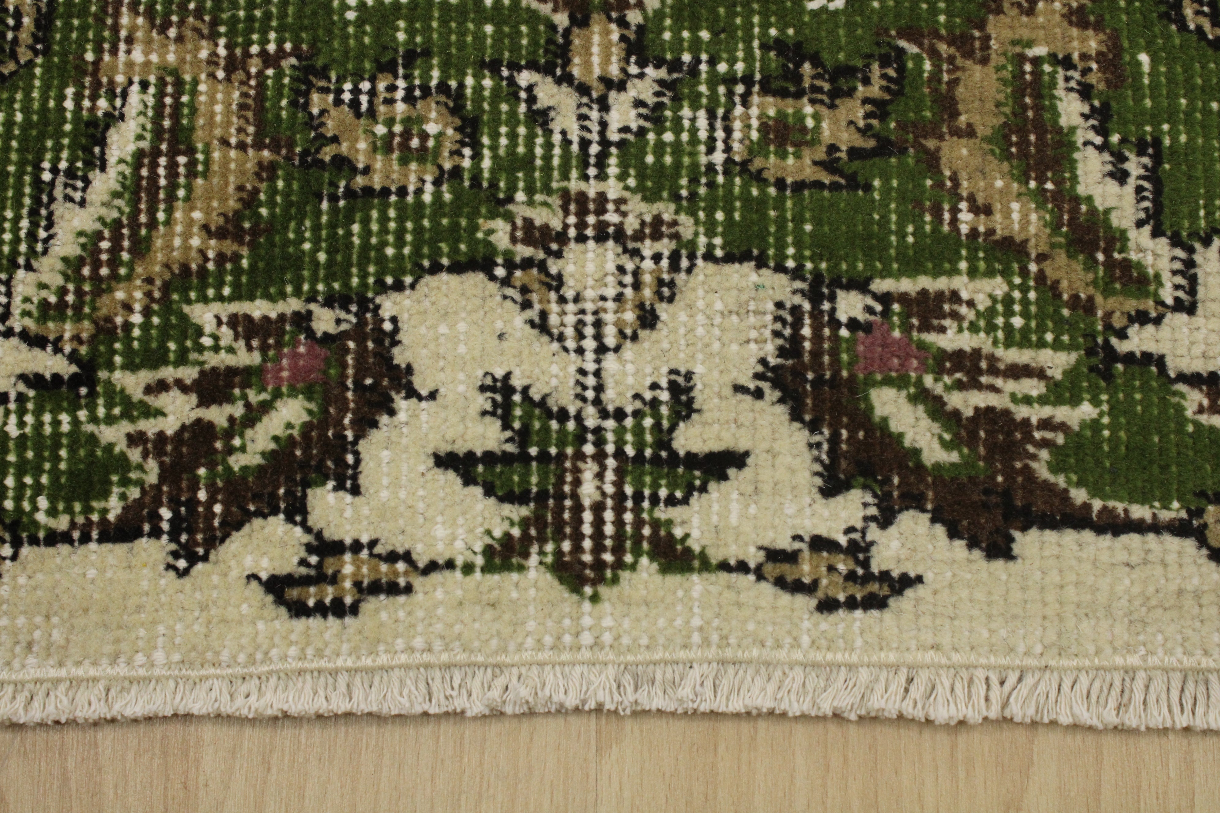 Turkish Vintage Hand-Knotted Wool Rug