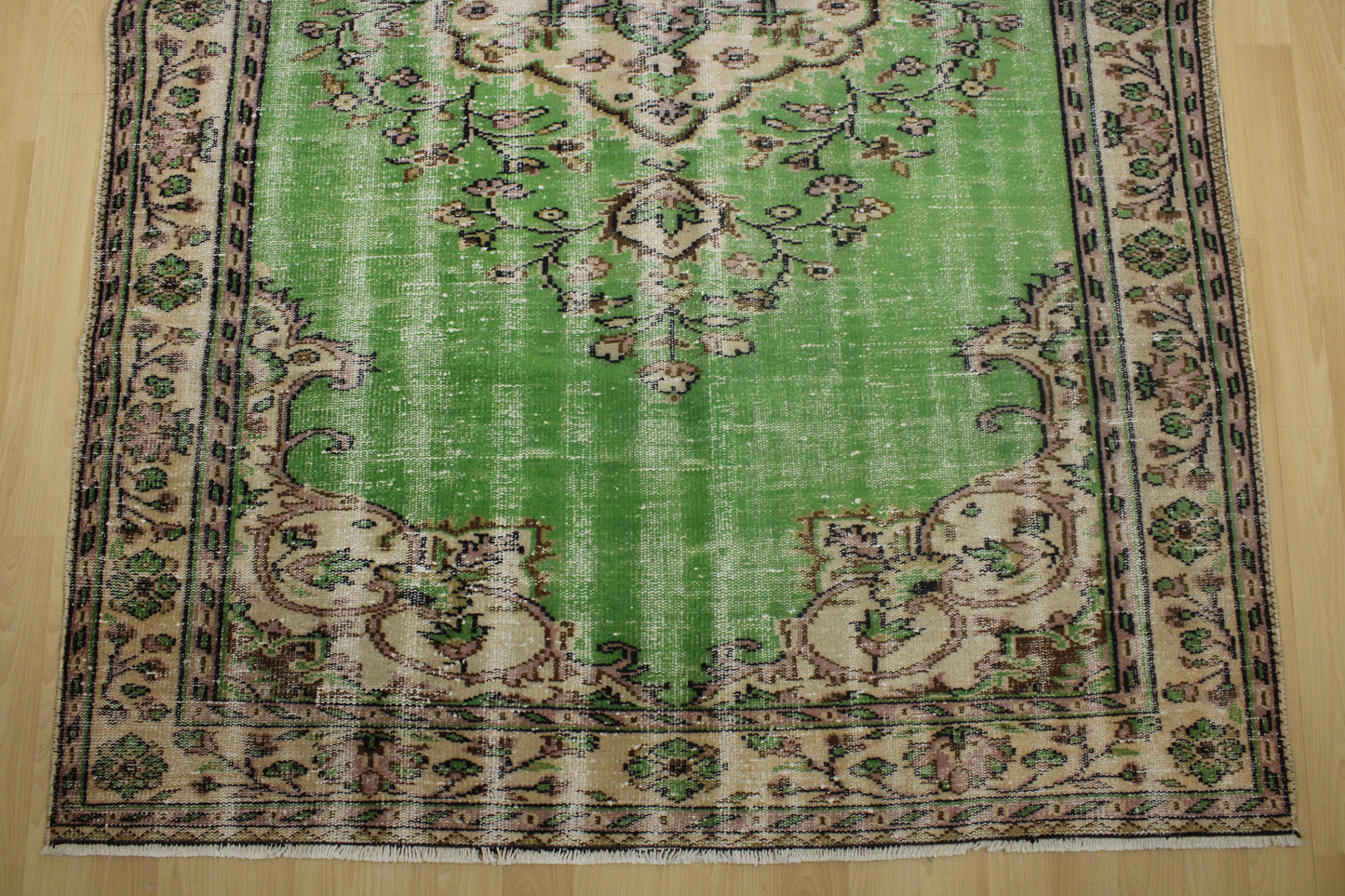 Hand-Knotted Vintage Turkish Rug (5'10" x 8'8")