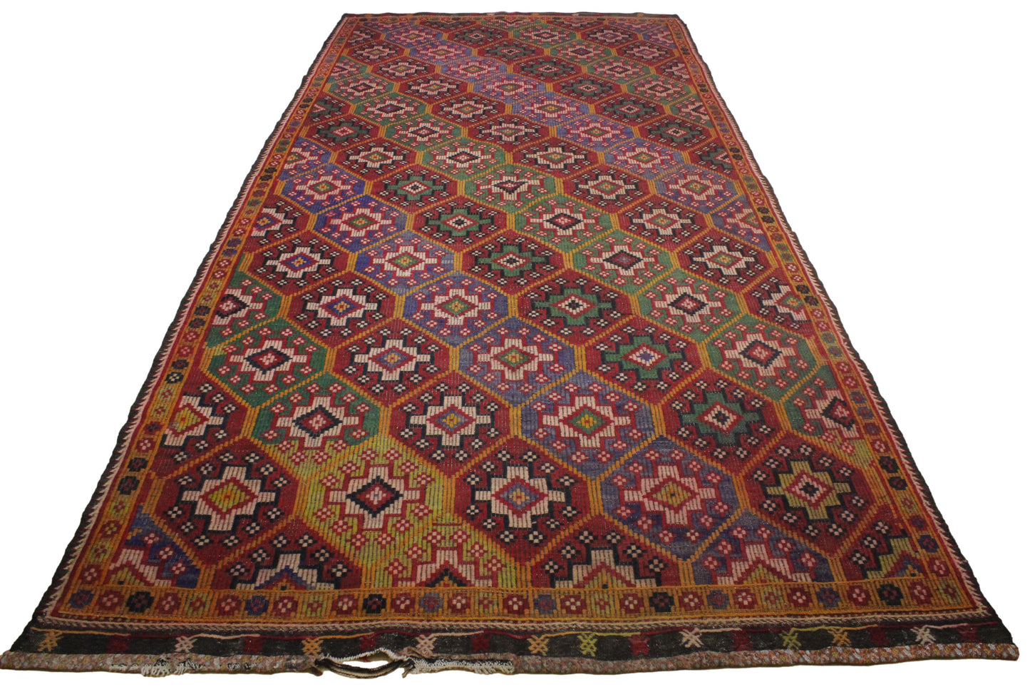 Handwoven Turkish Vintage Kilim (5'11" x 12'4")