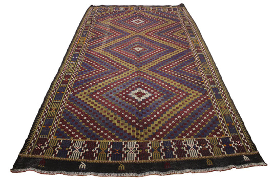 Handwoven Turkish Vintage Kilim (5'10" x 10'11")