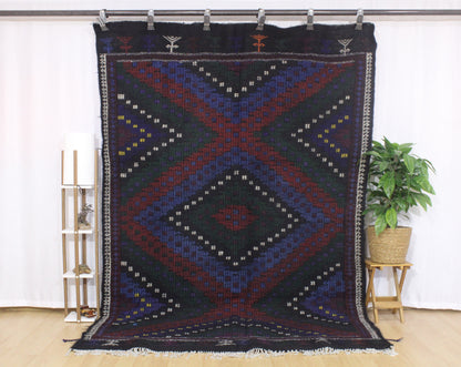 Handwoven Turkish Vintage Kilim (6'3" x 9'9")