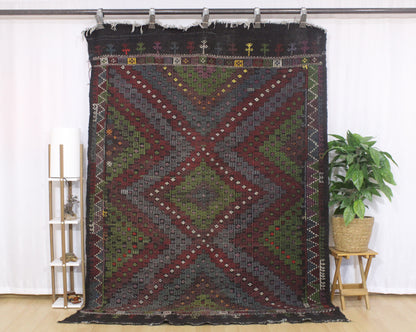 Handwoven Turkish Vintage Kilim (6'0" x 8'7")