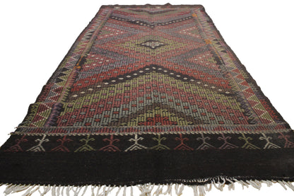 Handwoven Turkish Vintage Kilim (4'7" x 9'10")