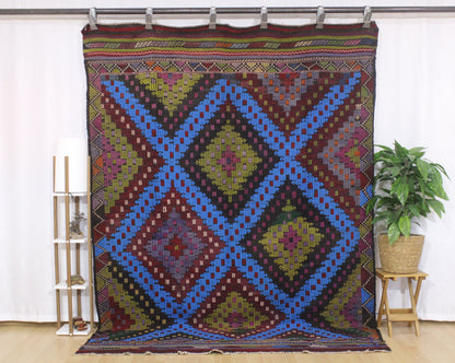 Handwoven Turkish Vintage Kilim (6'2" x 8'10")