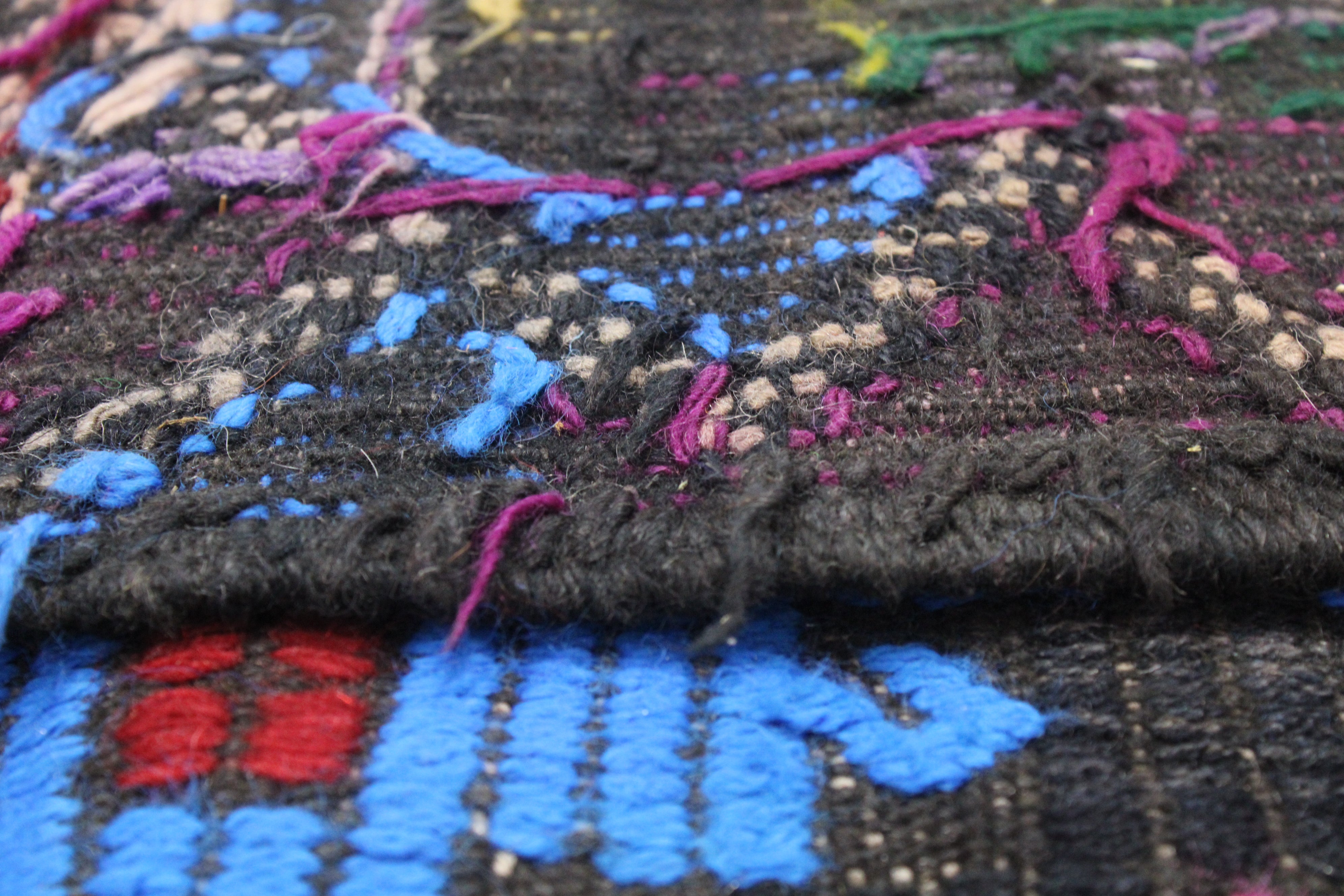 El Dokuma Anadolu Kök Boya Yün Kilim