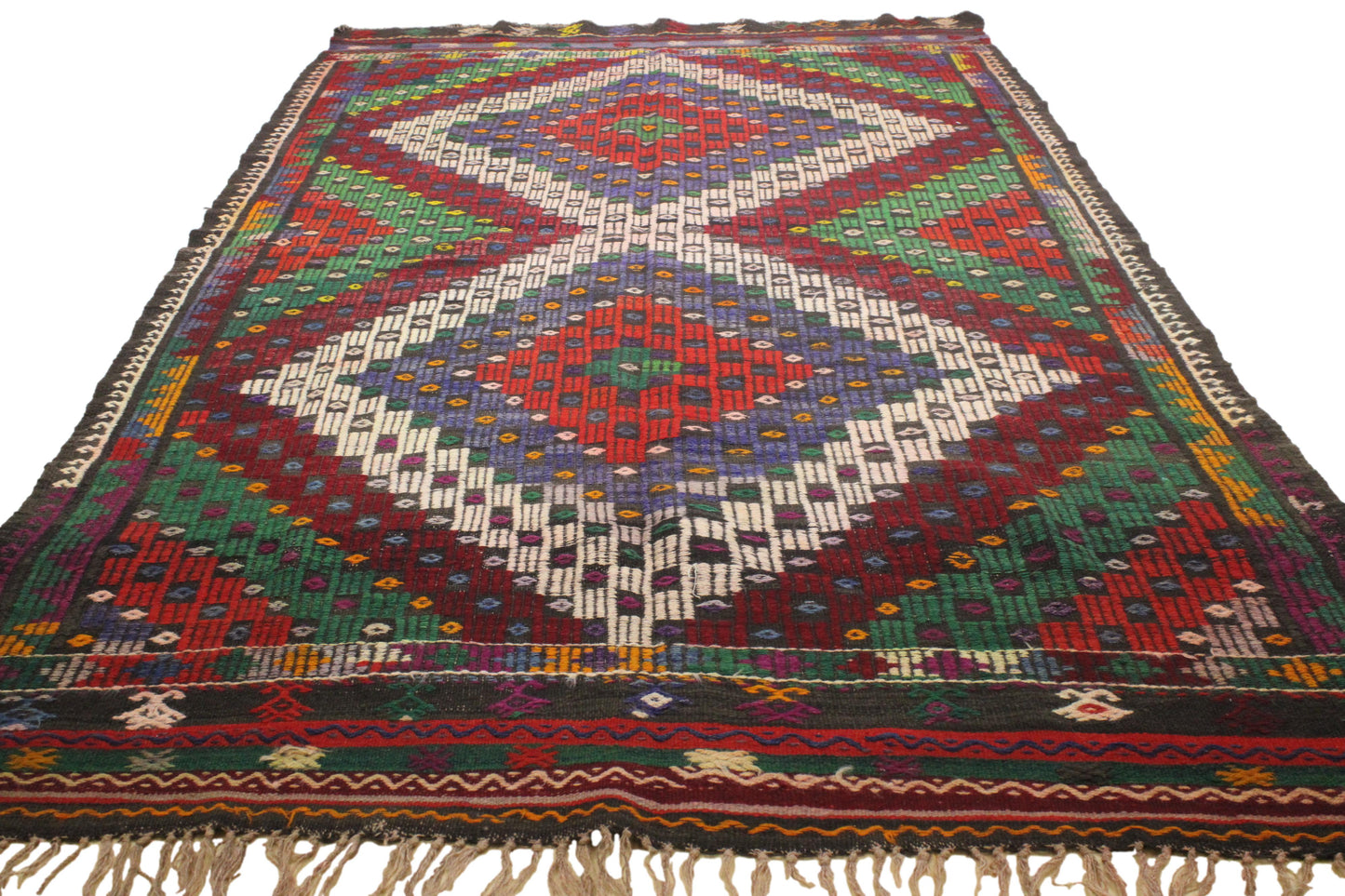 Handwoven Turkish Vintage Kilim (5'1" x 8'8")