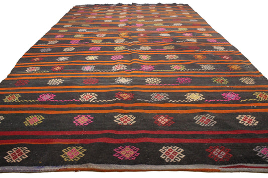 Handwoven Turkish Vintage Kilim (6'4" x 10'12")