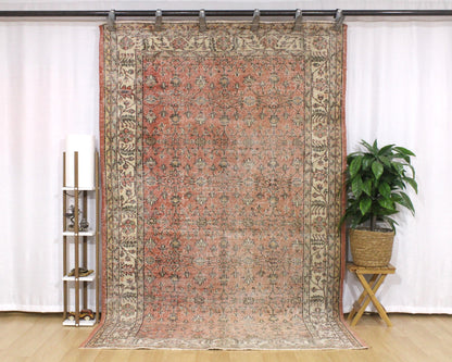 Hand-Knotted Vintage Turkish Rug (5'8" x 9'2")