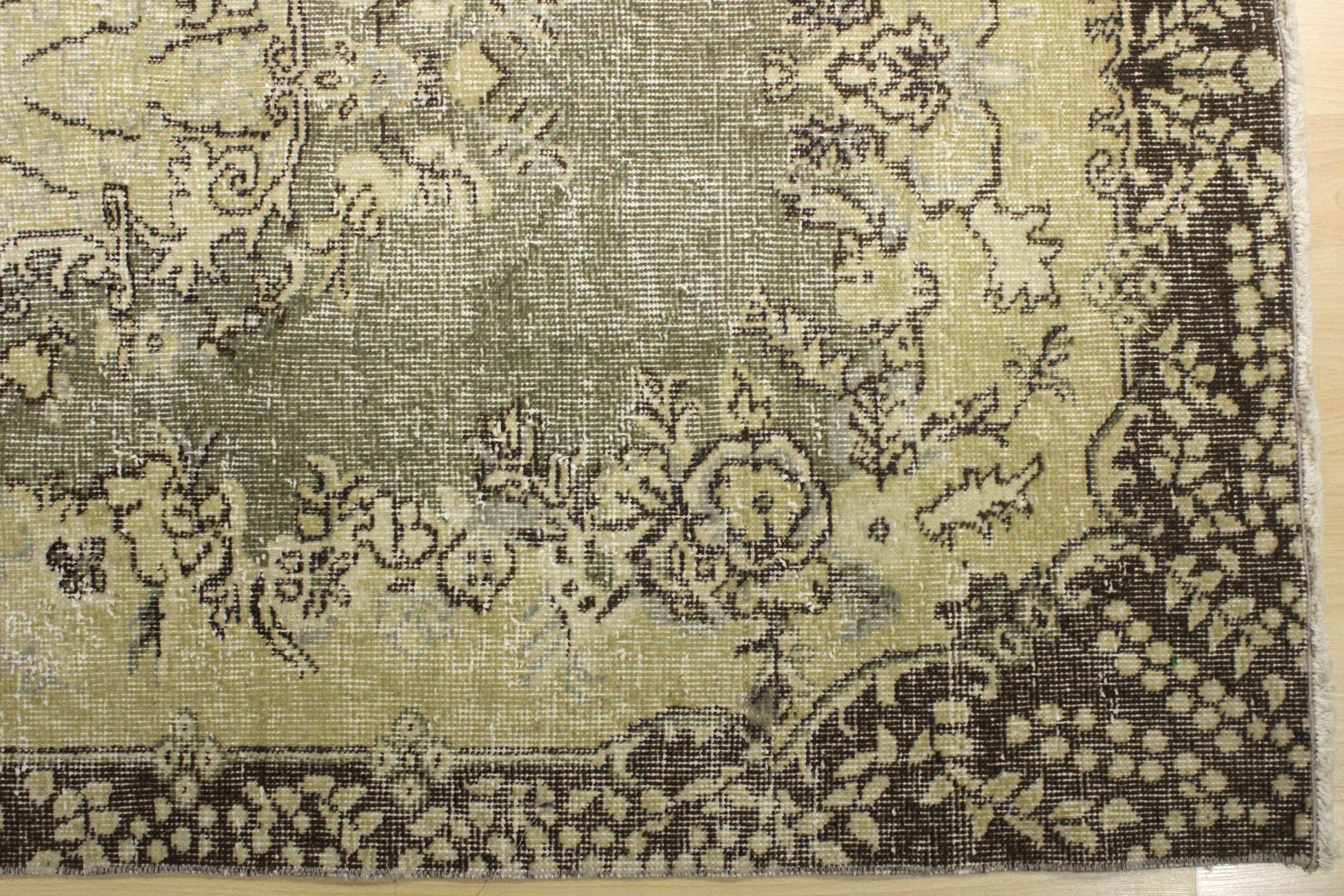 Turkish Vintage Hand-Knotted Wool Rug