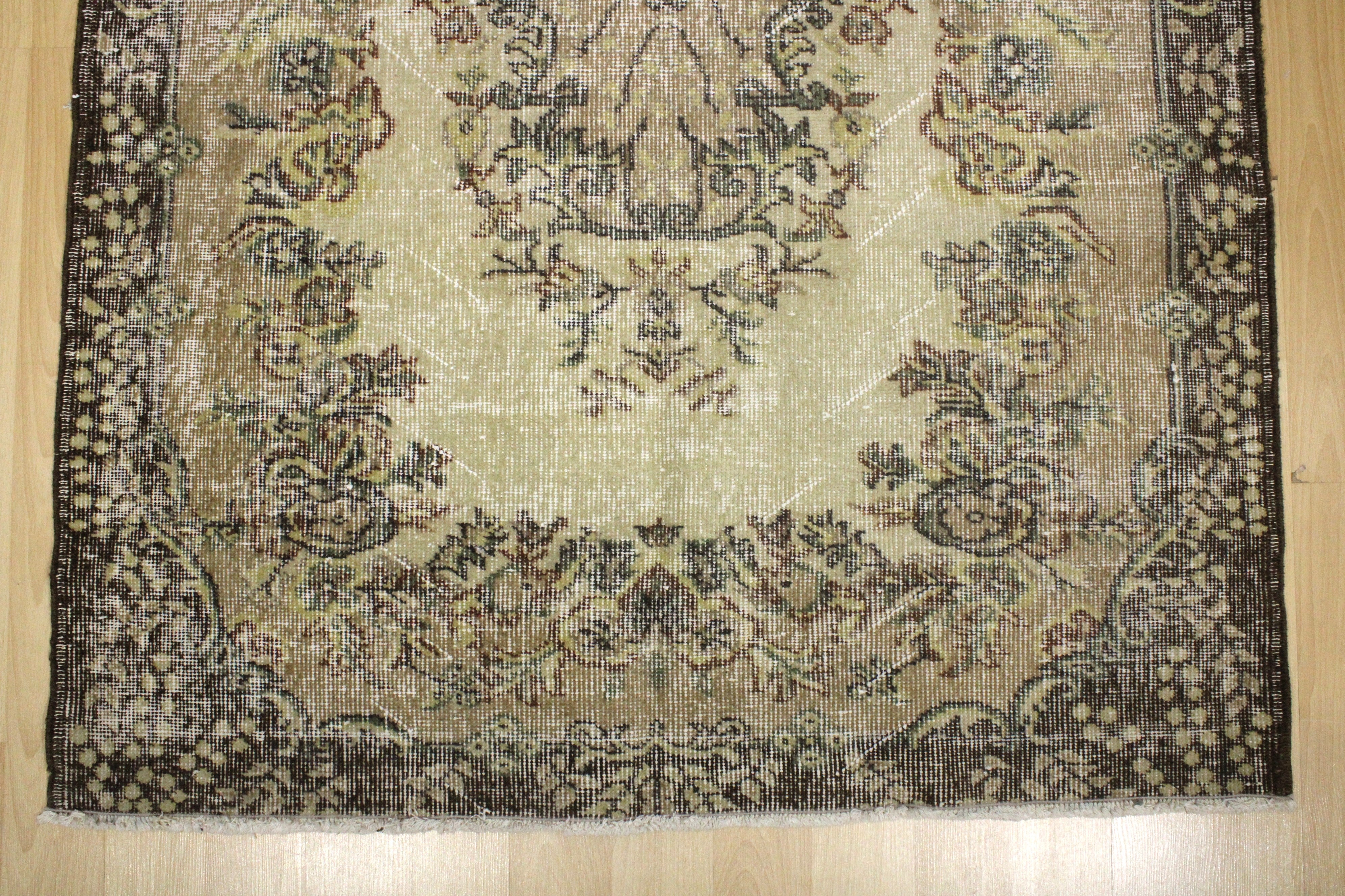 Turkish Vintage Hand-Knotted Wool Rug