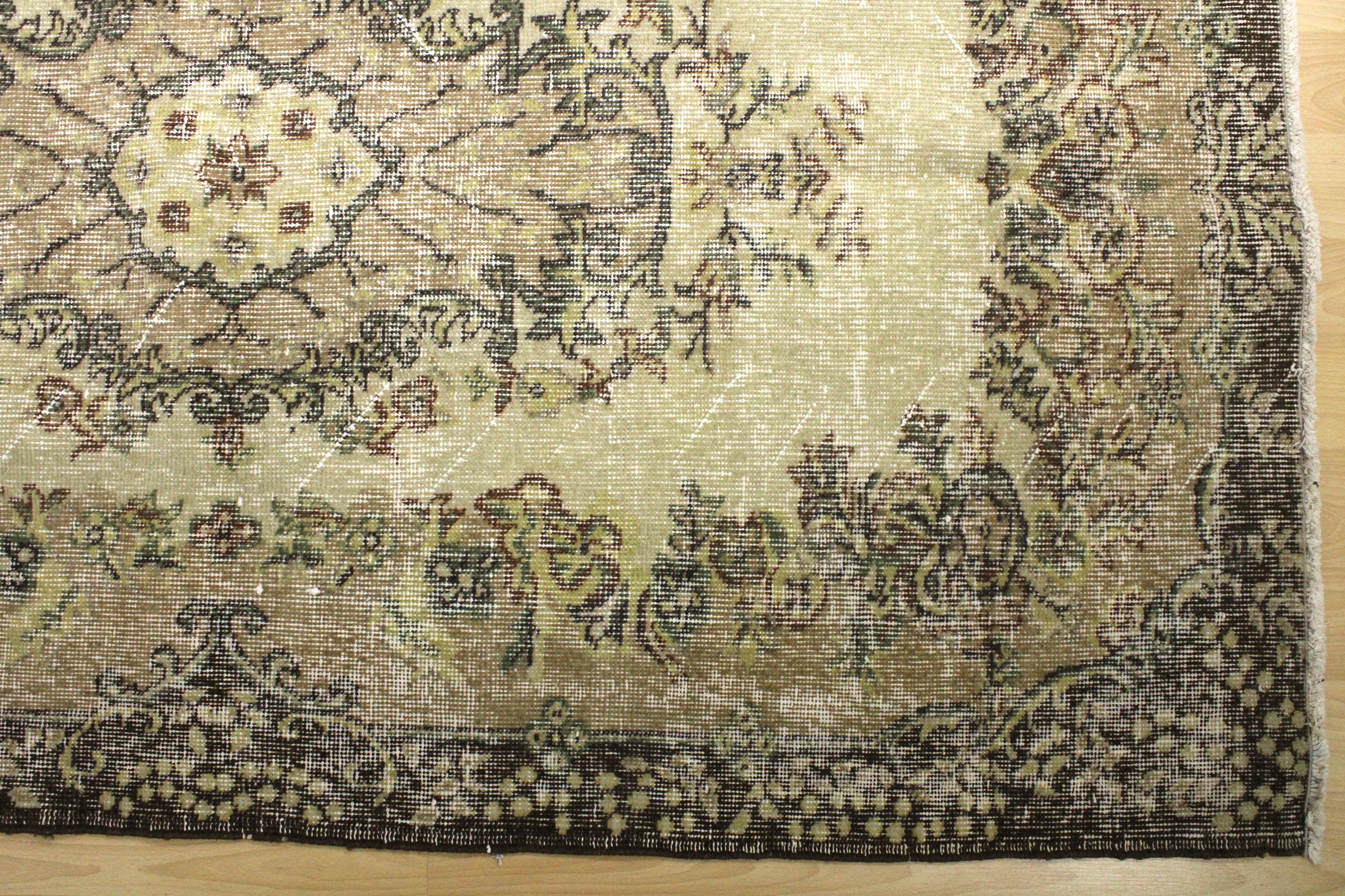 Turkish Vintage Hand-Knotted Wool Rug