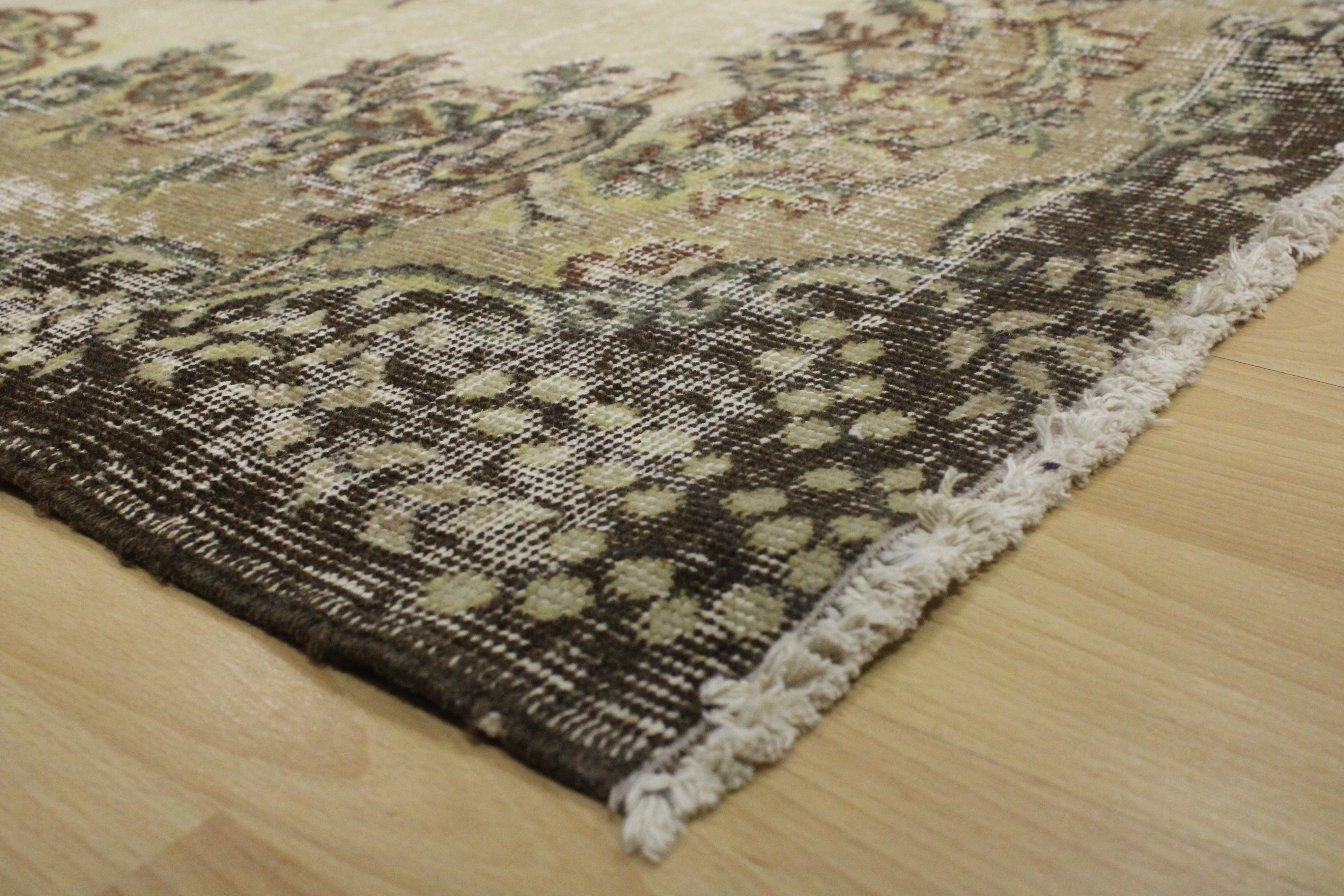 Turkish Vintage Hand-Knotted Wool Rug