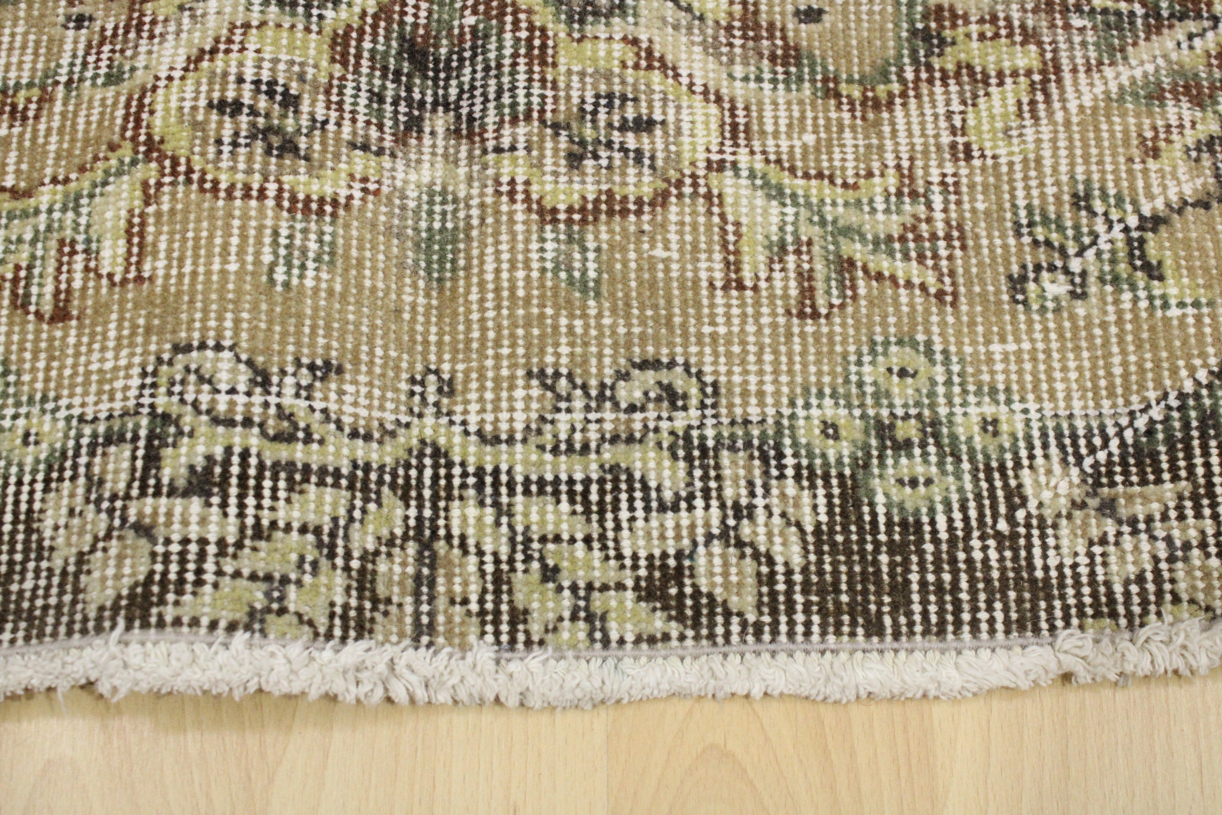 Turkish Vintage Hand-Knotted Wool Rug